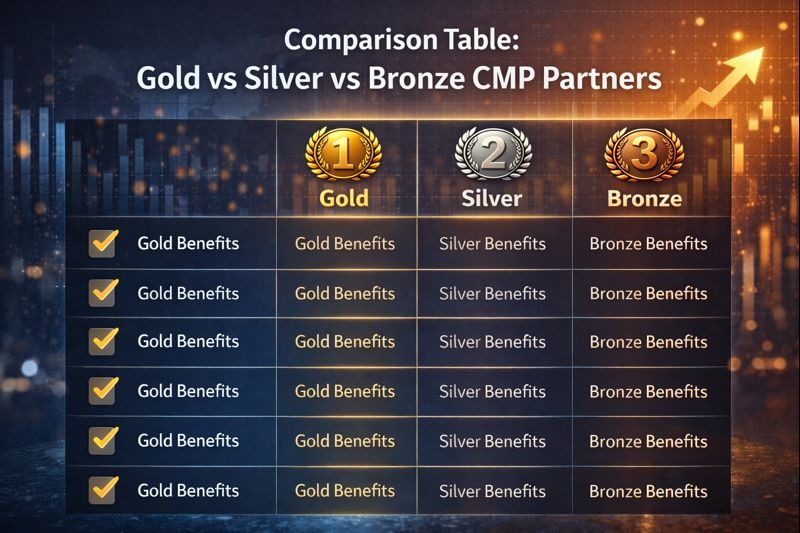Comparison Table Gold vs Silver vs Bronze CMP Partners