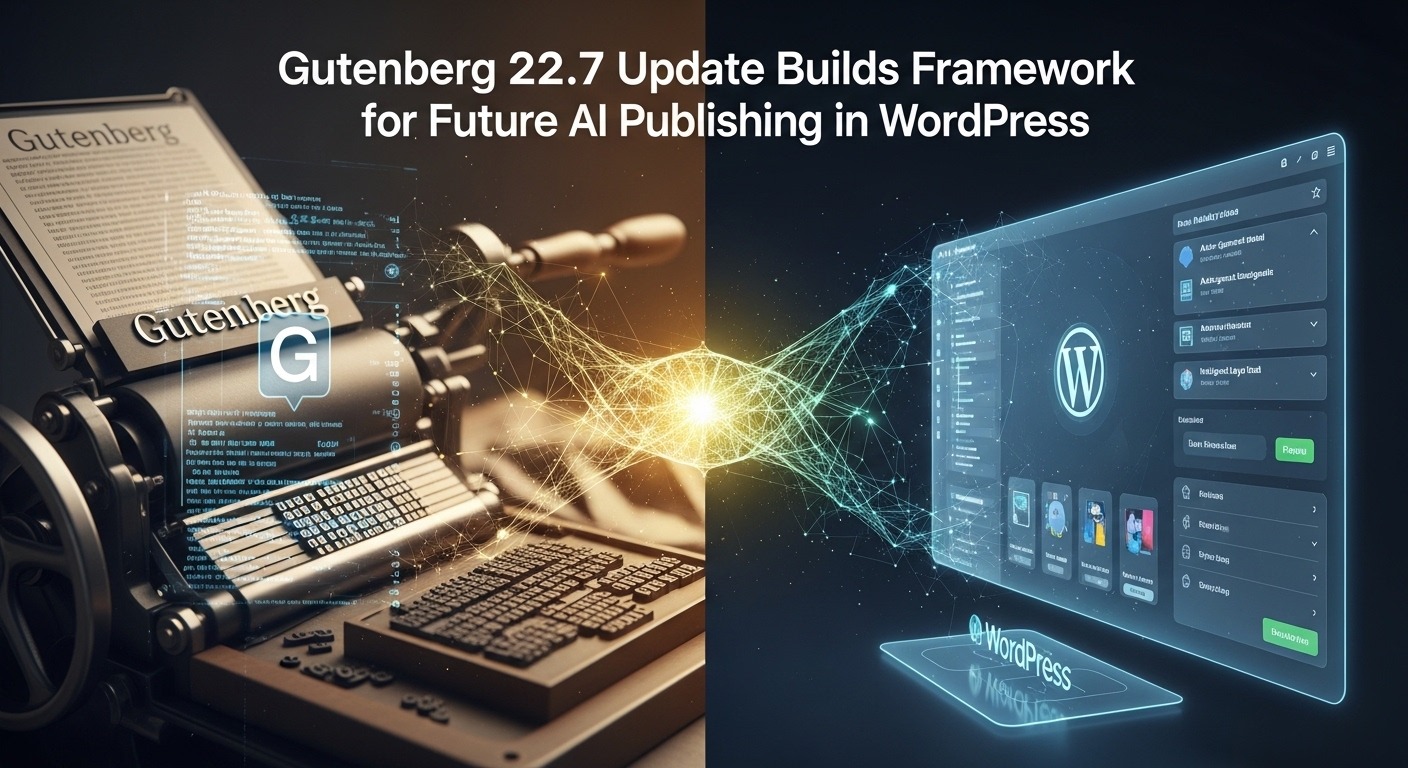 Gutenberg 22.7 Update Builds Framework for Future AI Publishing in WordPress