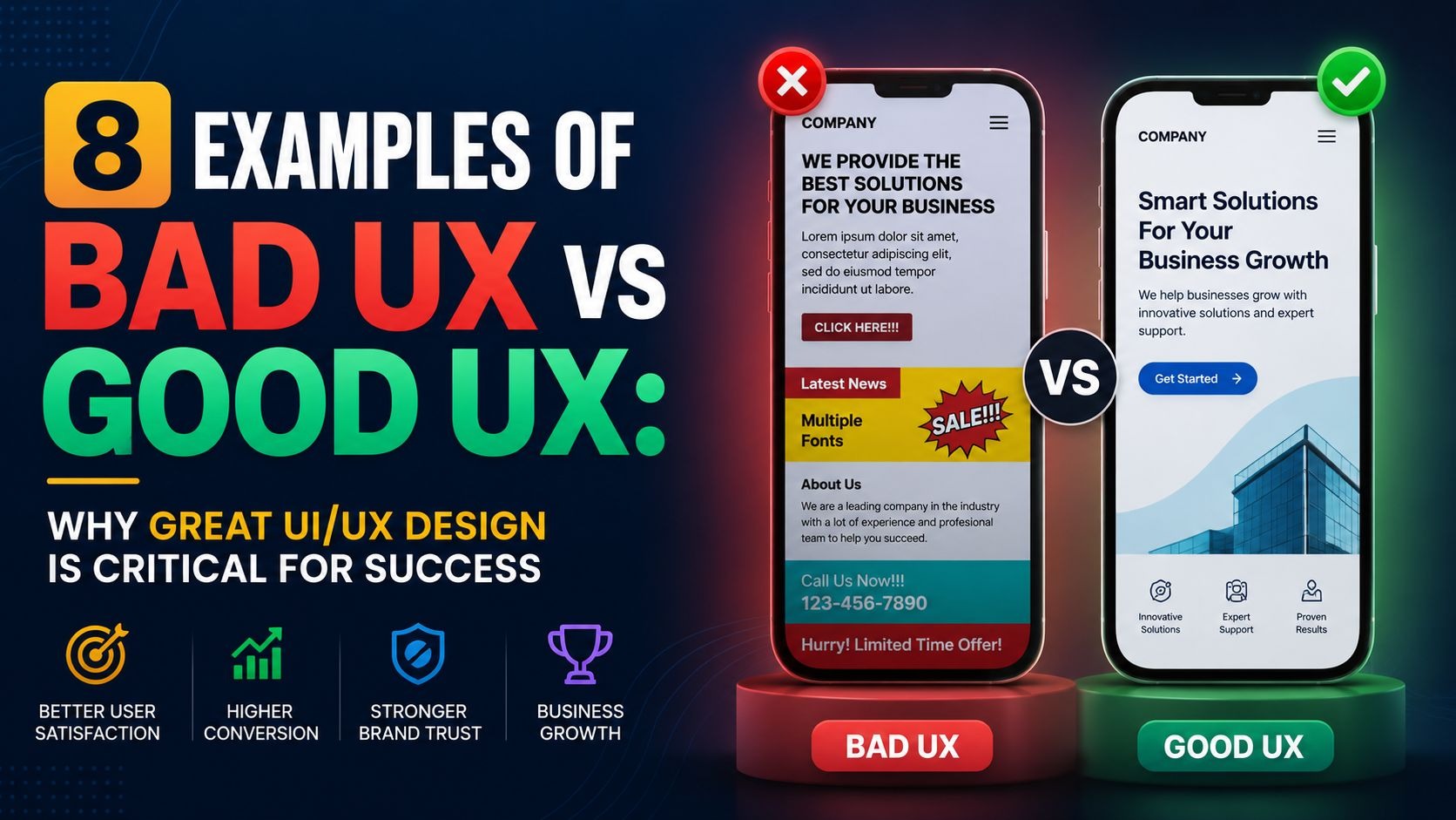 8 Examples of Bad UX vs Good UX: Why Great UI/UX Design Is Critical for Success