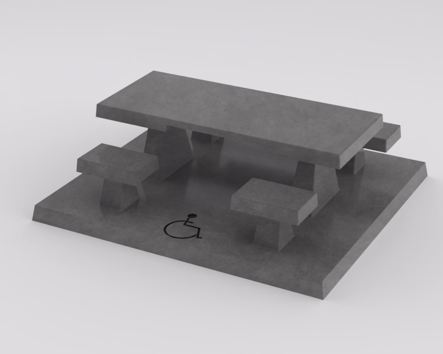 Accessible Concrete Picnic Table - Permafab 24