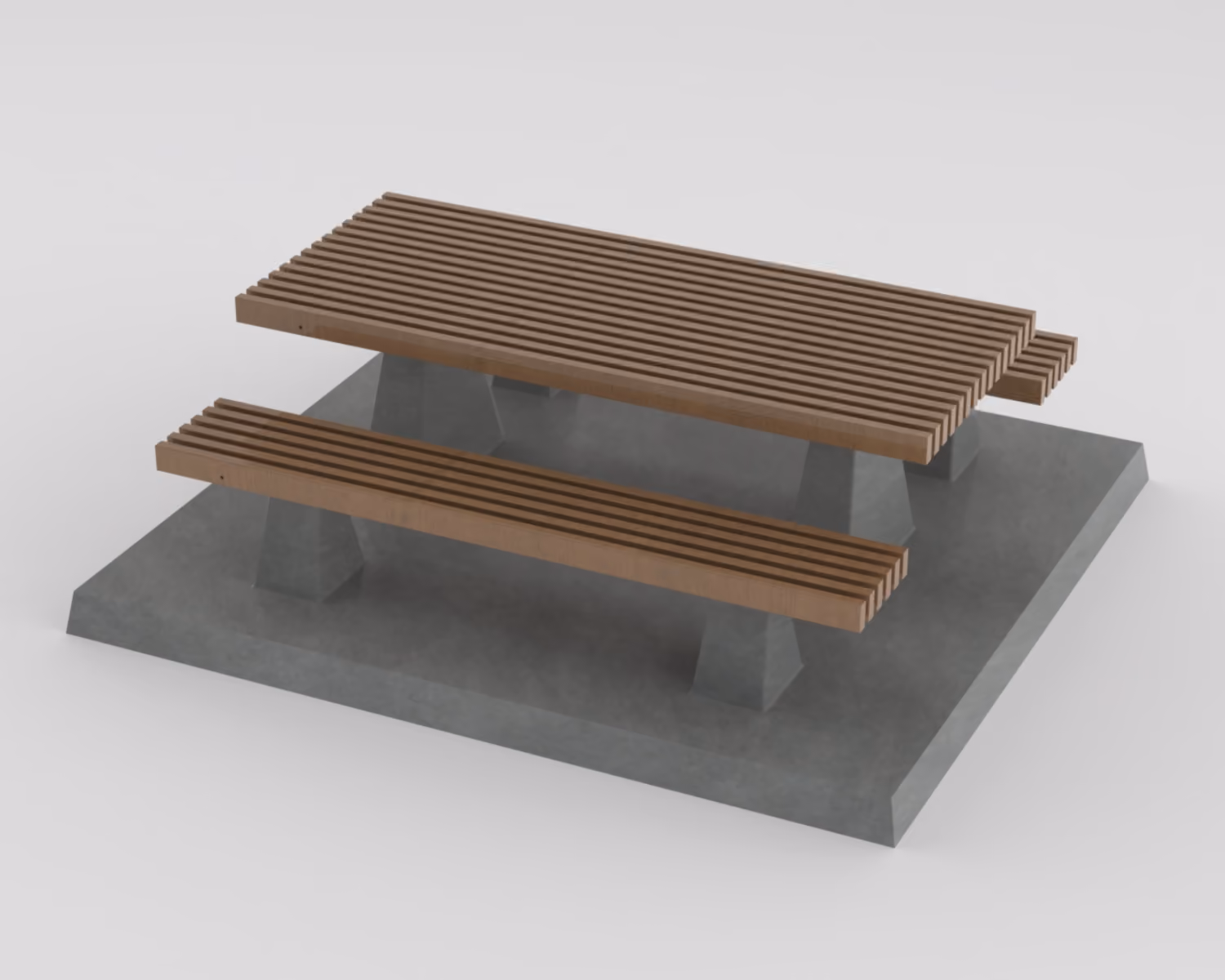 Wooden Top Concrete Picnic Table - Permafab 25