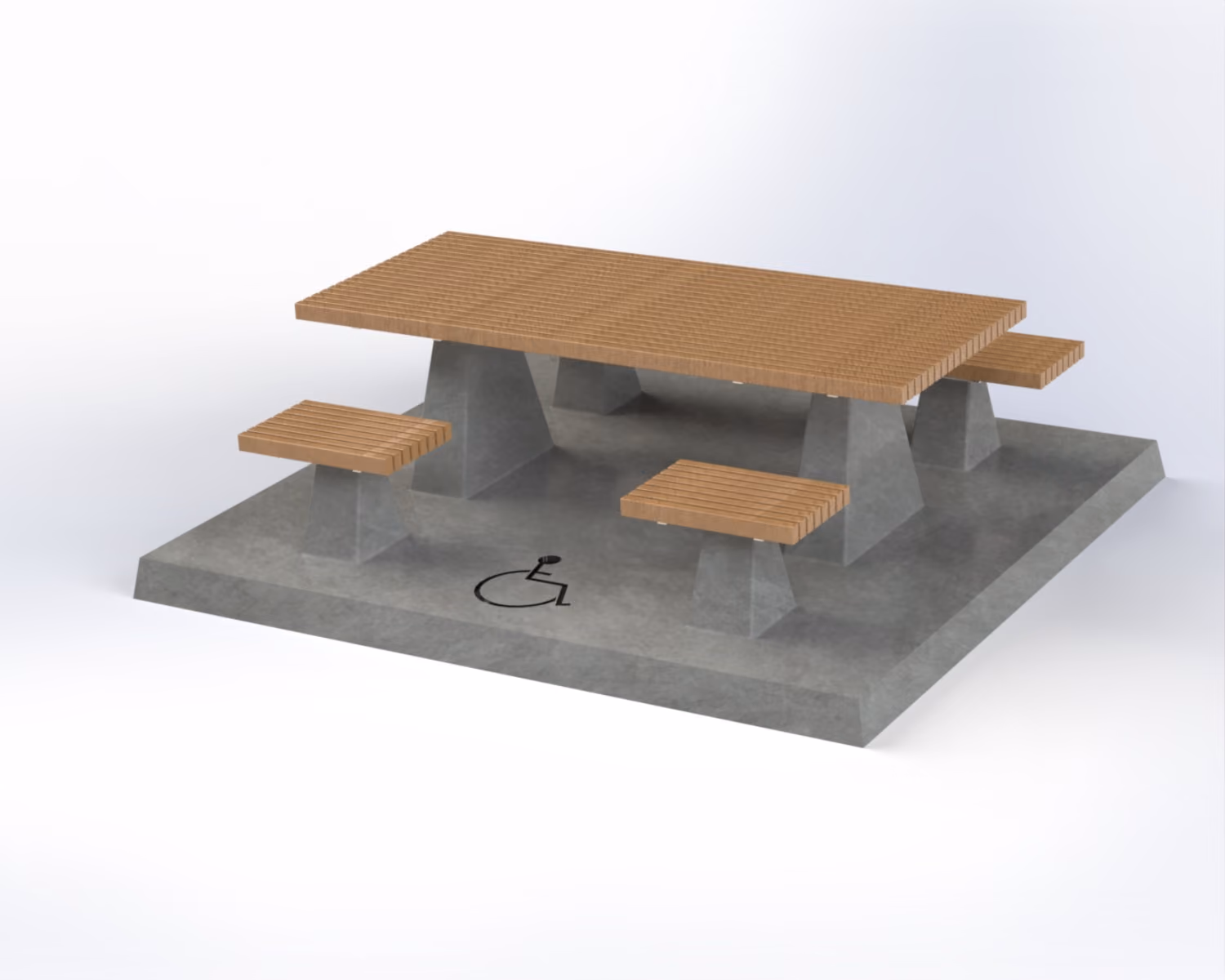 Wooden Top Accessible Picnic Table - Permafab 29