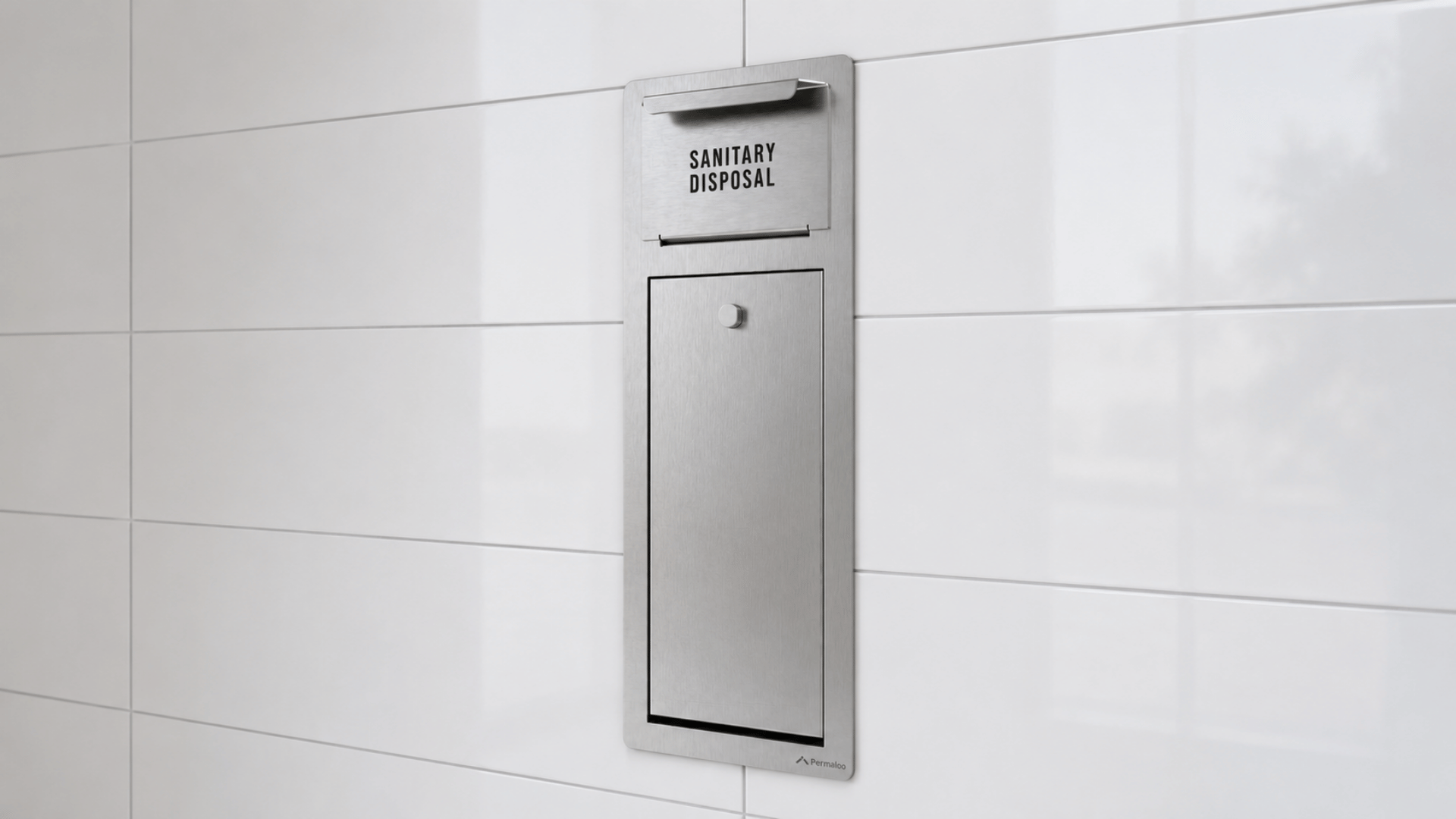 Slim-Line Sanitary Disposal, Stainless Steel, Recessed, Front Service