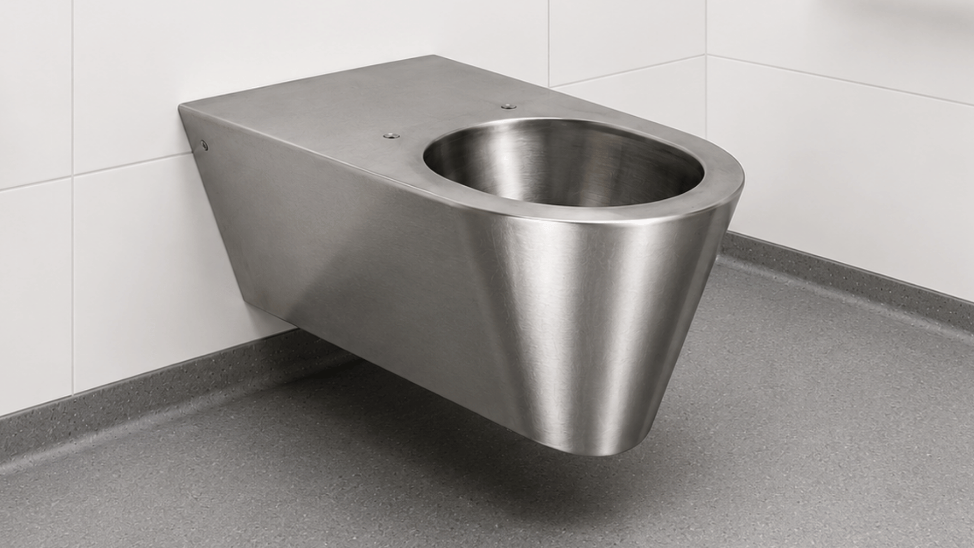 Accessible Wall Mounted Stainless Steel Toilet Pan, 700mm