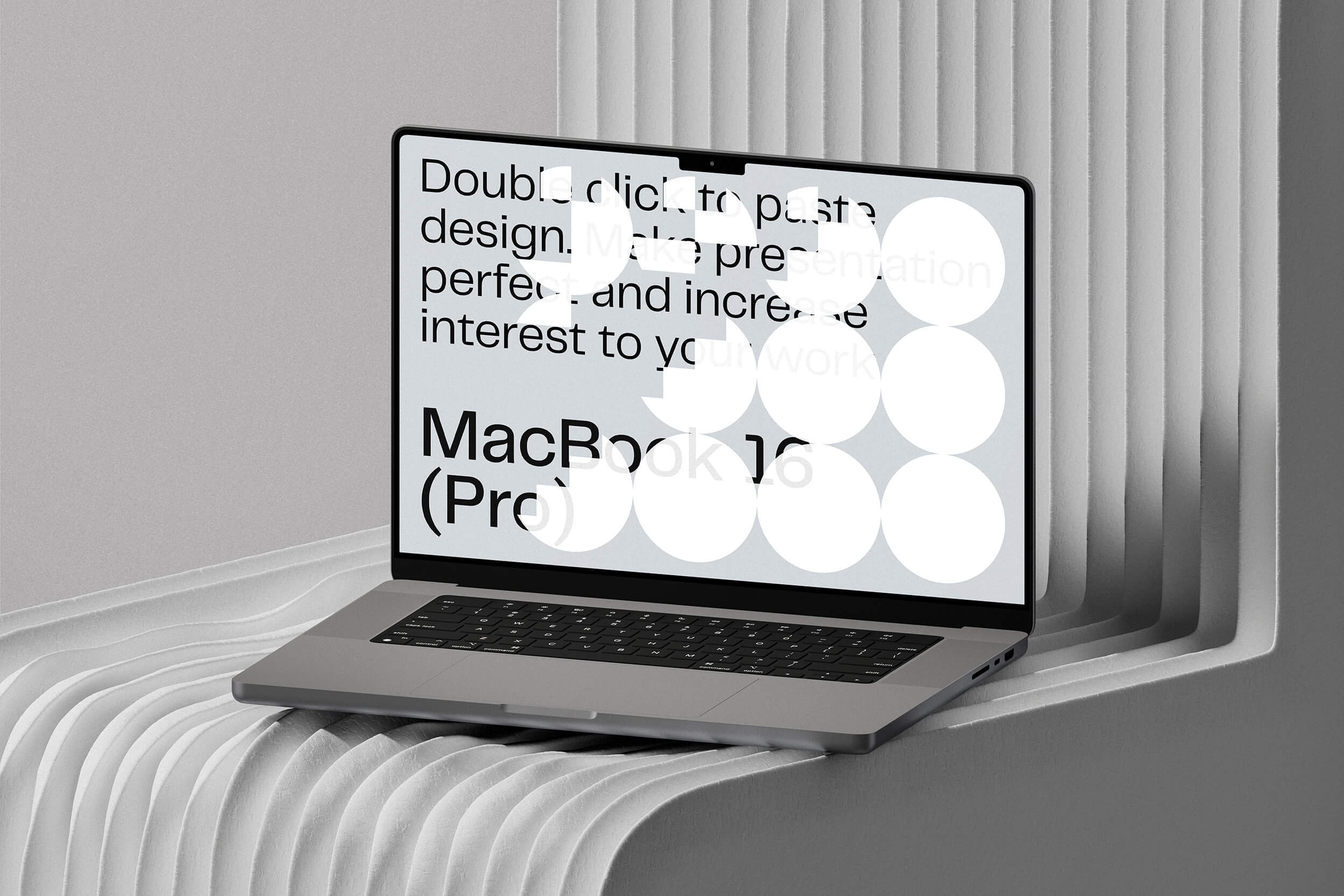 A laptop on a table.