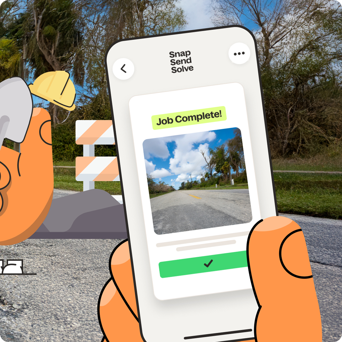 An illustrated graphic of the app screen with a Snapper character