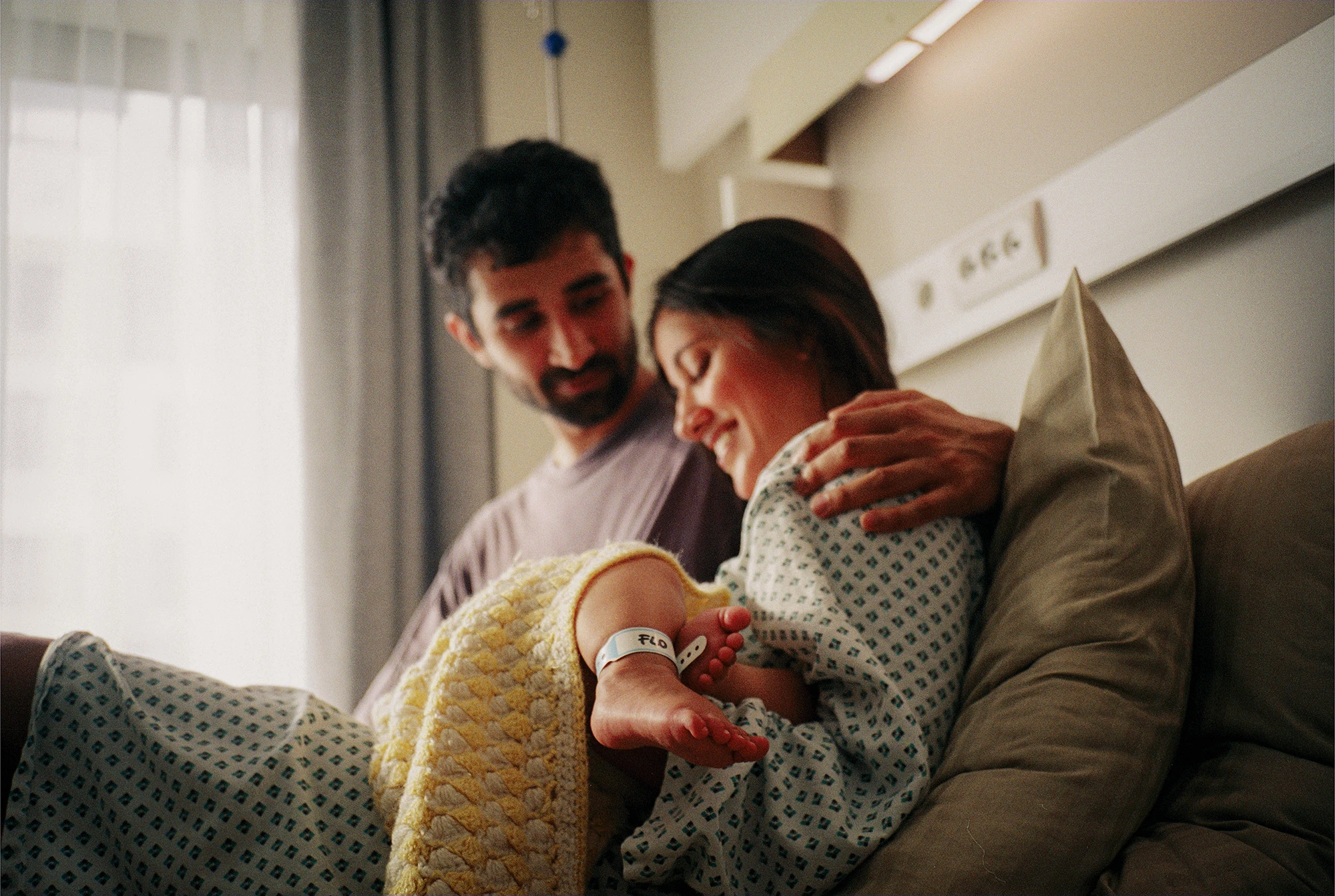 Indian couple giving birth in the hospital to their first baby