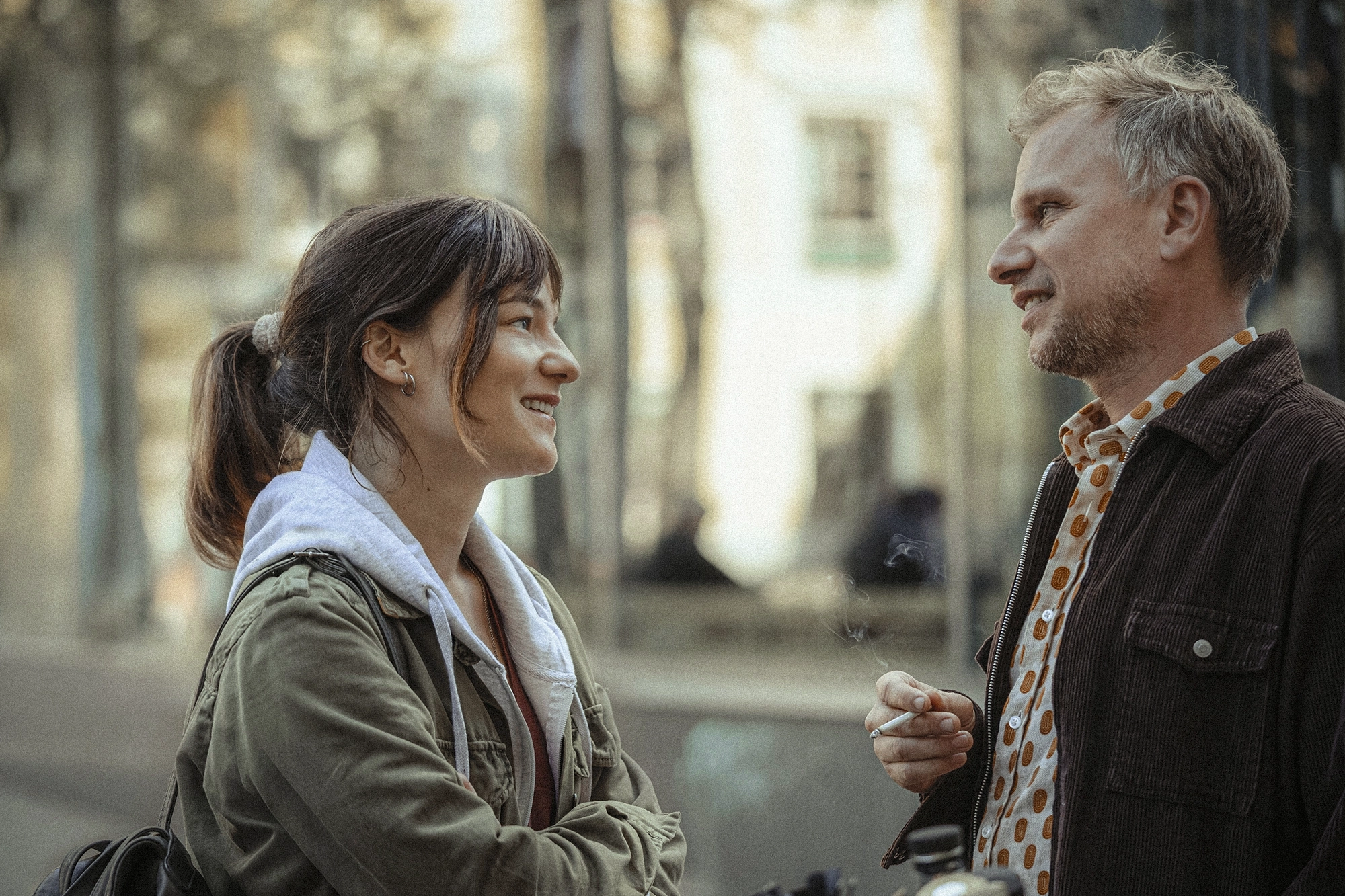 Nikolett Kustos photographed Film Still from movie Four Minus Three (Vier Minus Drei). Actress Valerie Pachner and actor Robert Stadlober.