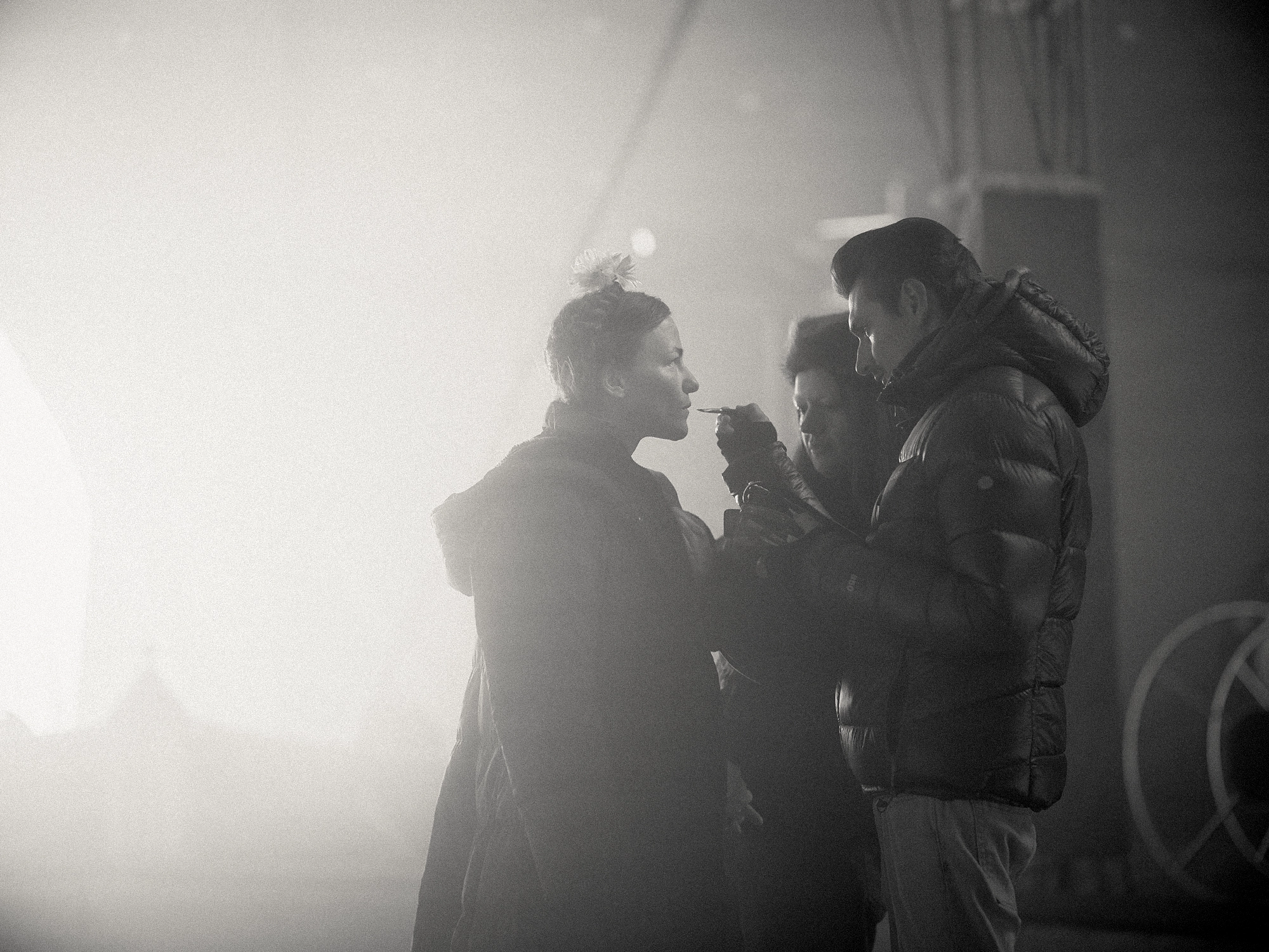 Behind the Scenes from movie Four Minus Three (Vier Minus Drei). Actress Valerie Pachner.