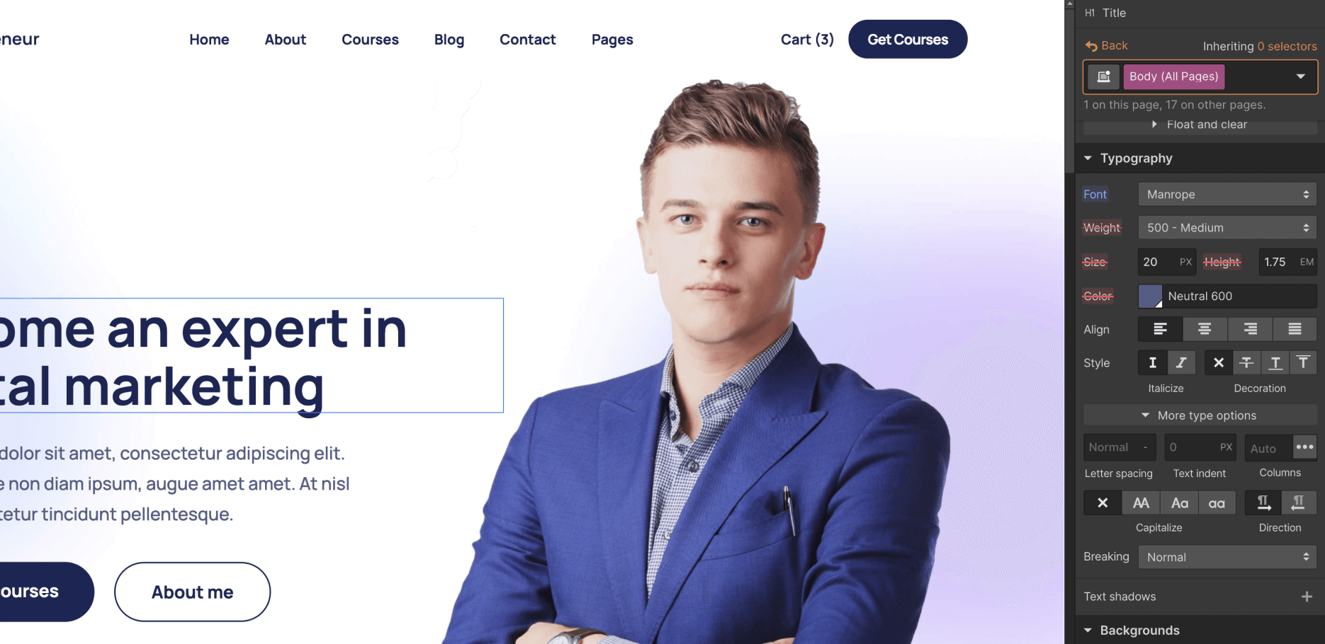 Typography Icon - Entrepreneur Webflow Template