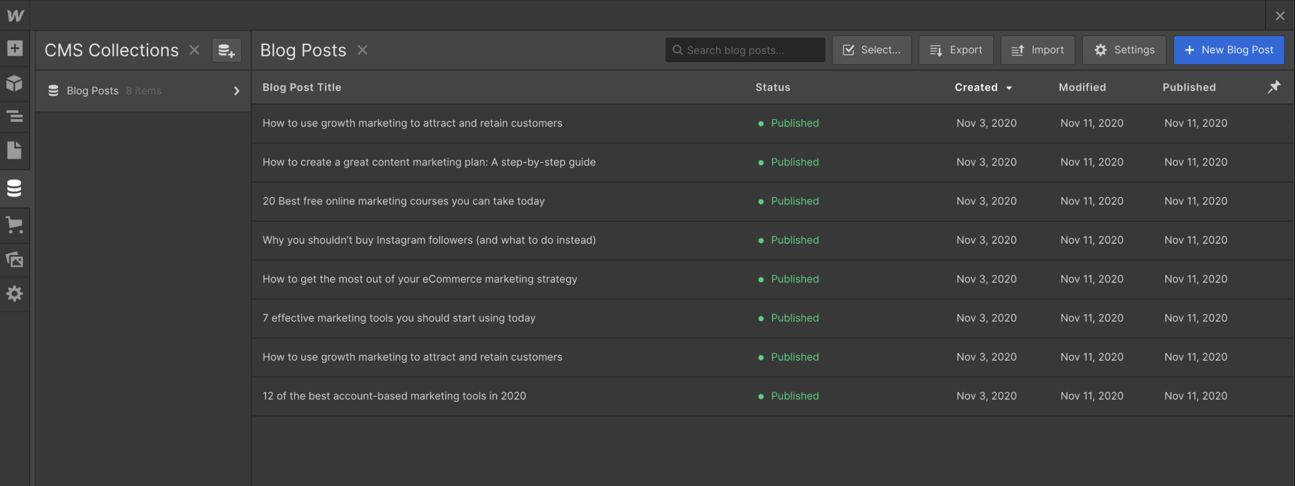 CMS Collection - Entrepreneur Webflow Template