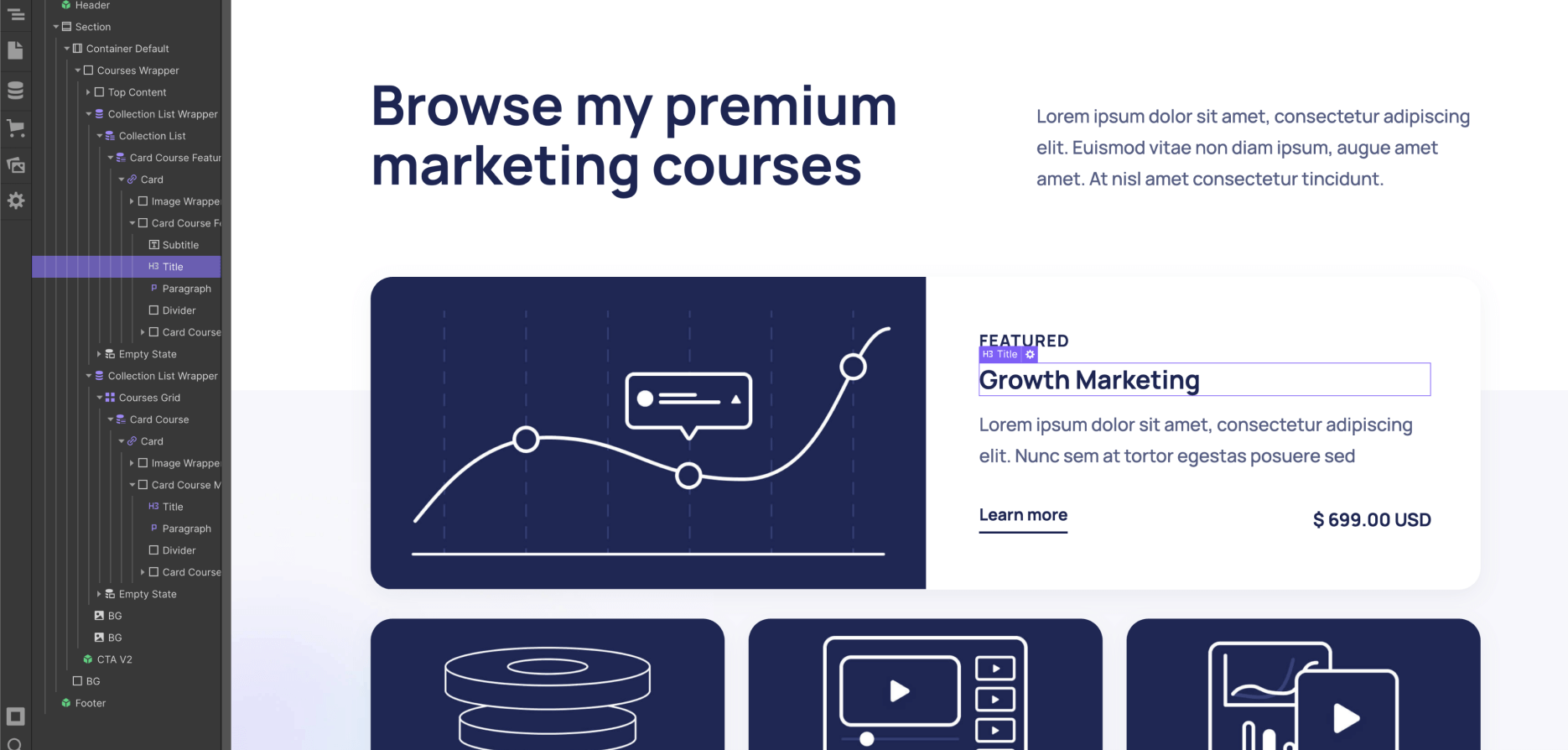 eCommerce Products - Entrepreneur Webflow Template