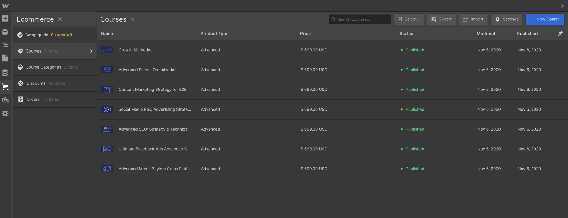 eCommerce Collection - Entrepreneur Webflow Template