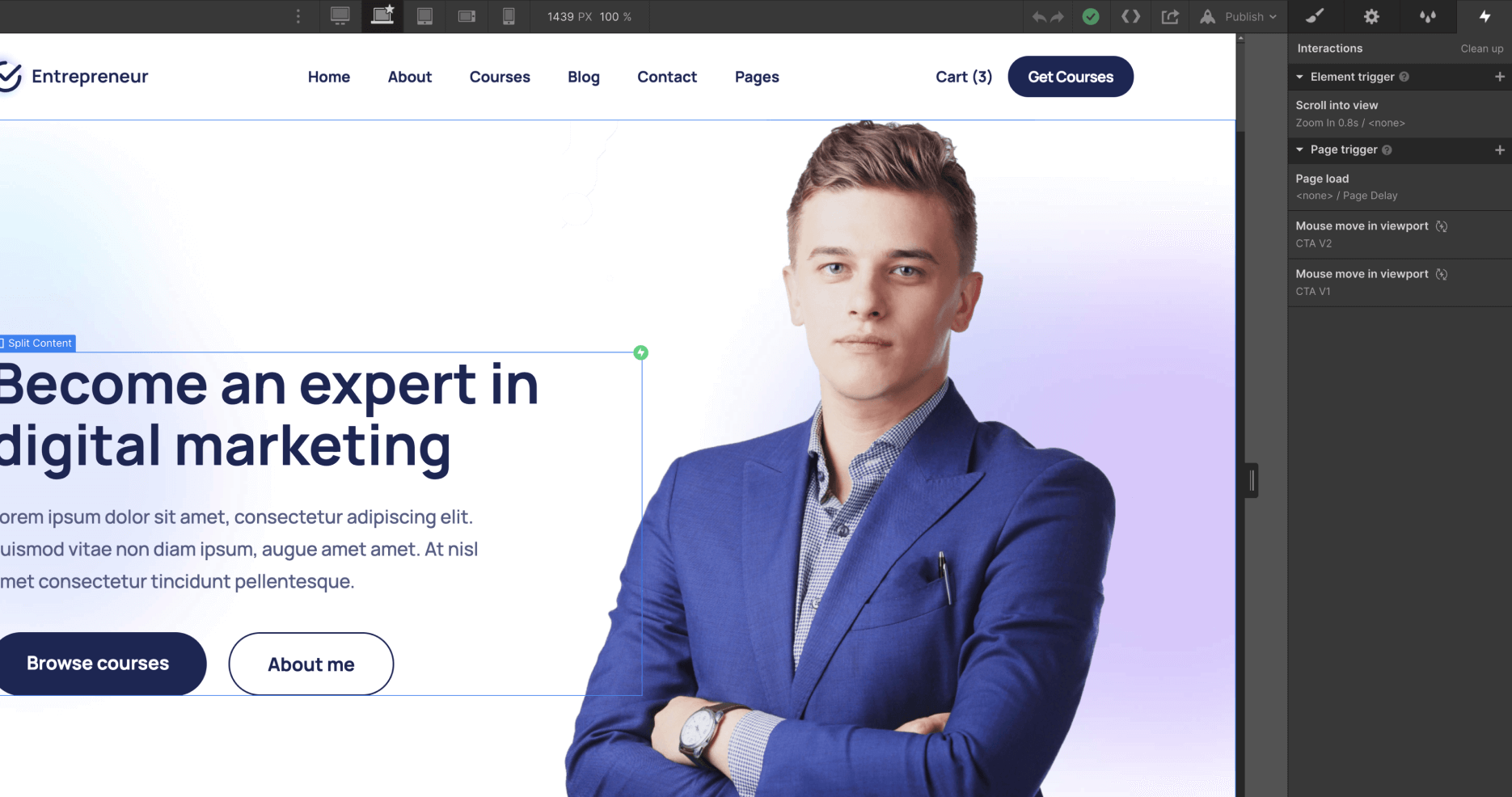 Animation - Entrepreneur Webflow Template