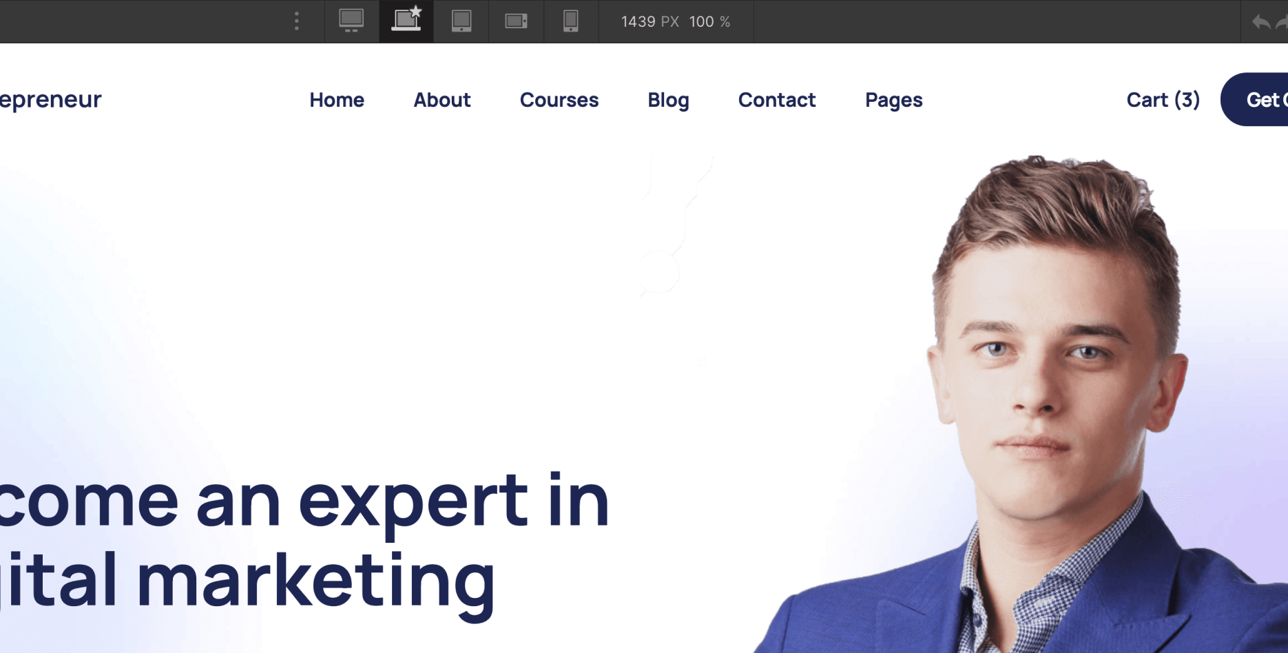 Responsive Design - Entrepreneur Webflow Template