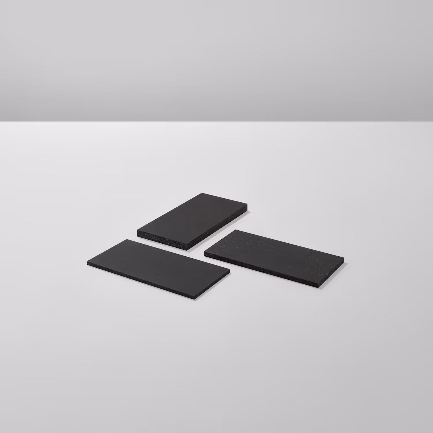 black panels flat on surface