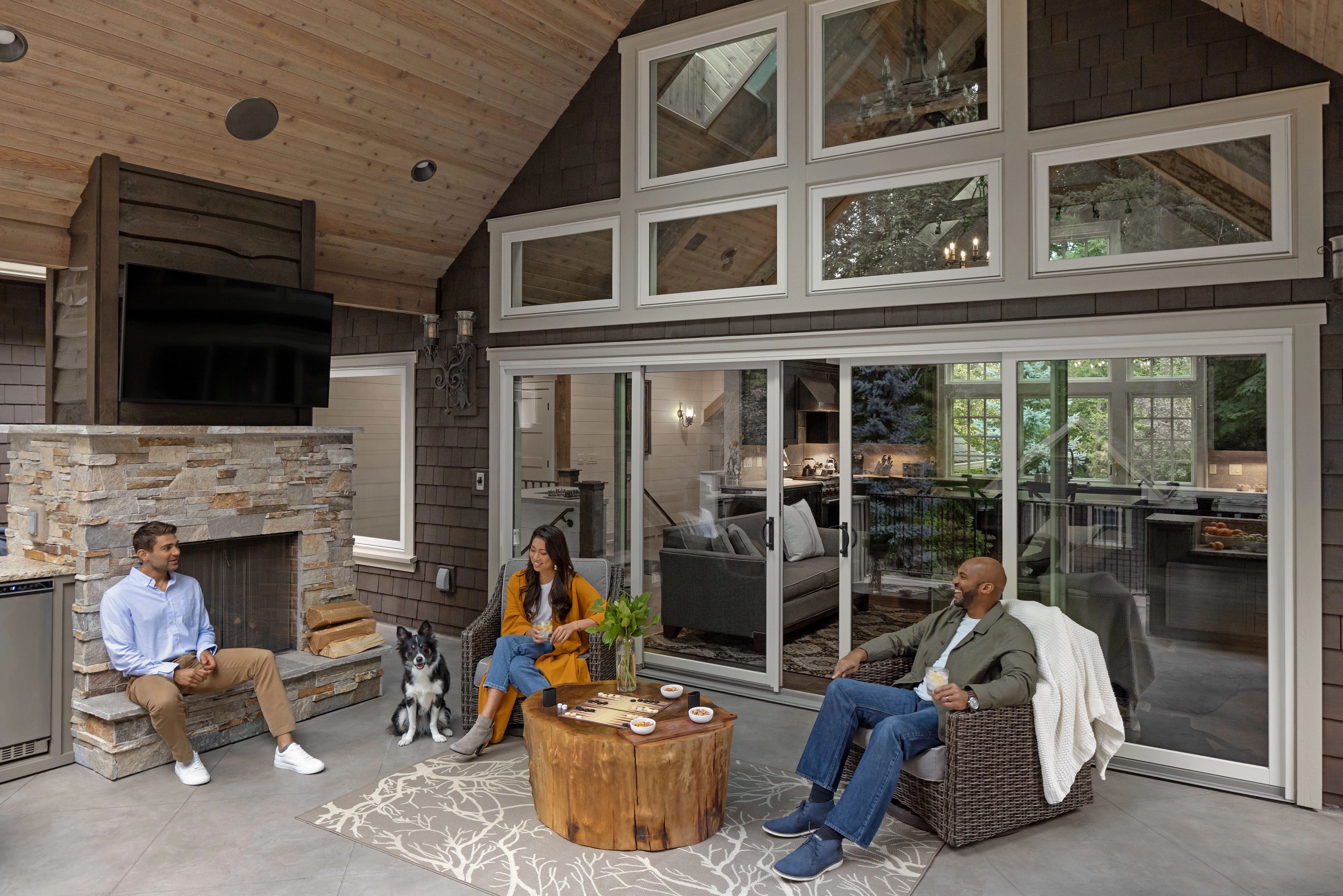 A family enjoying time with their new windows and doors