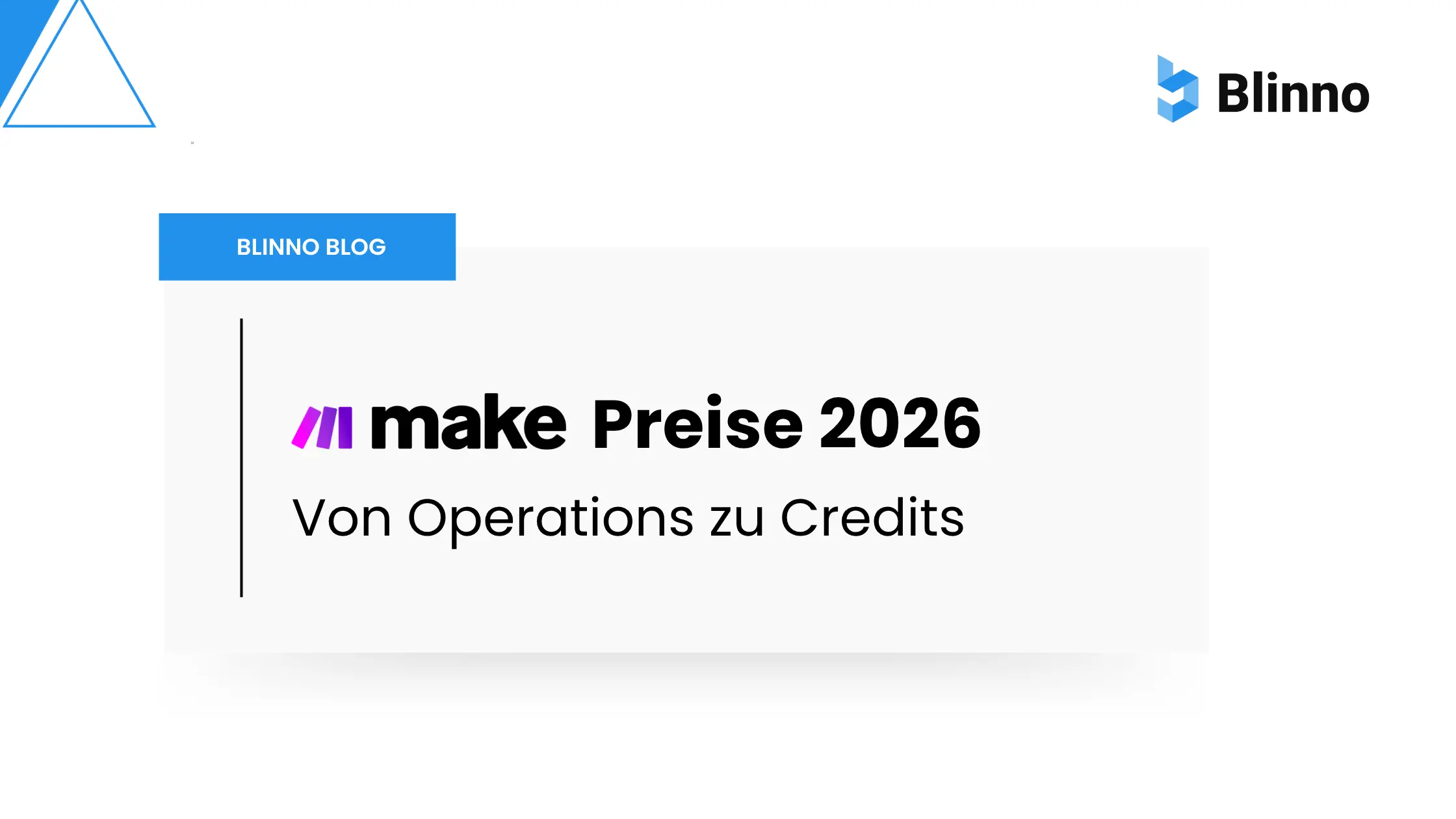 Make.com Preise 2026 - Blinno Blog Thumbnail