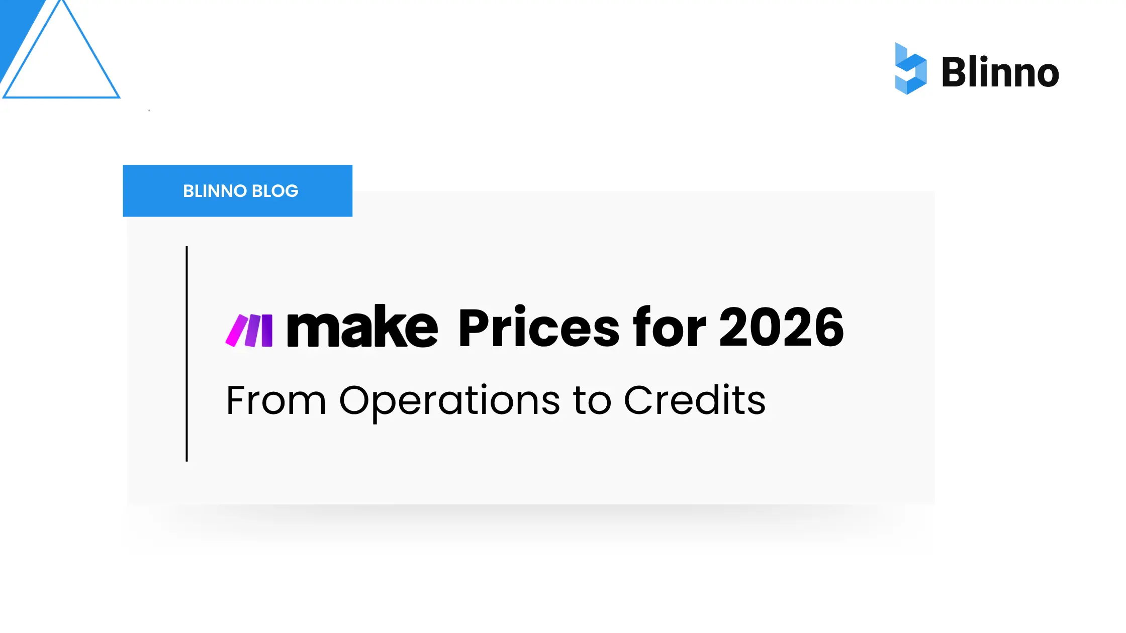 Make.com Preise 2026 - Blinno Blog Thumbnail