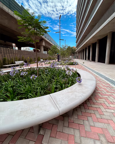 concrete bench