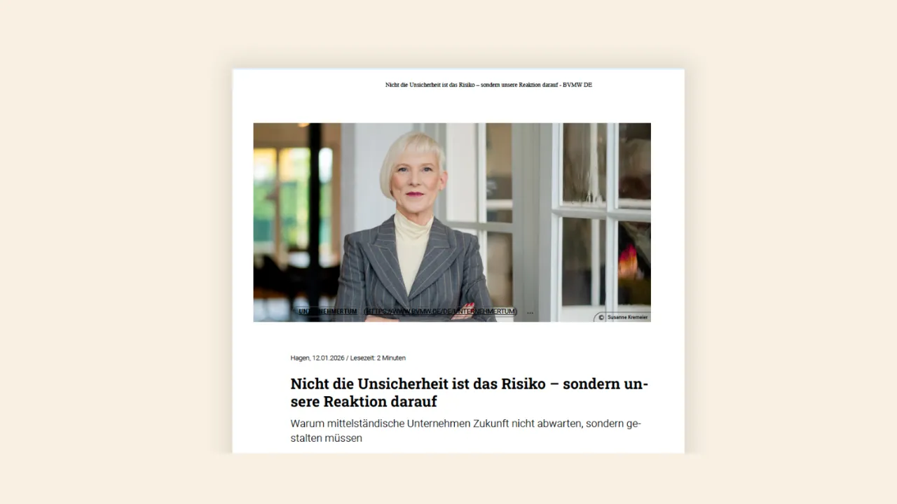 Artikel Unsicherheit ist das Risiko