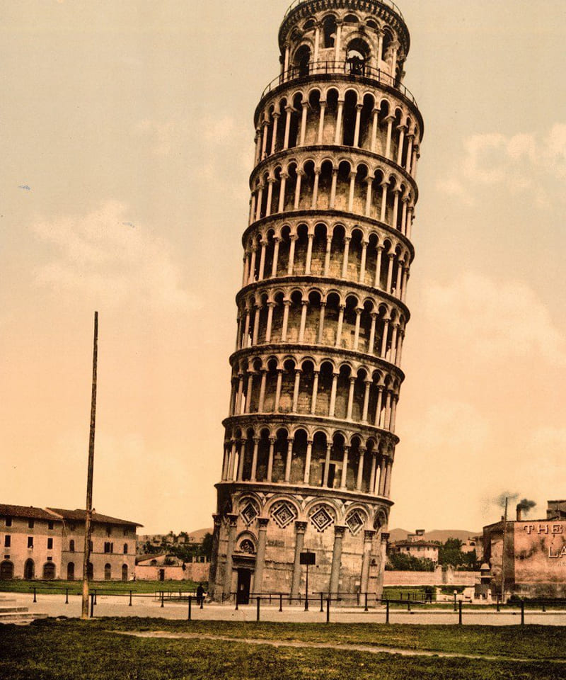  Leaning Tower of Pisa in the 1890s