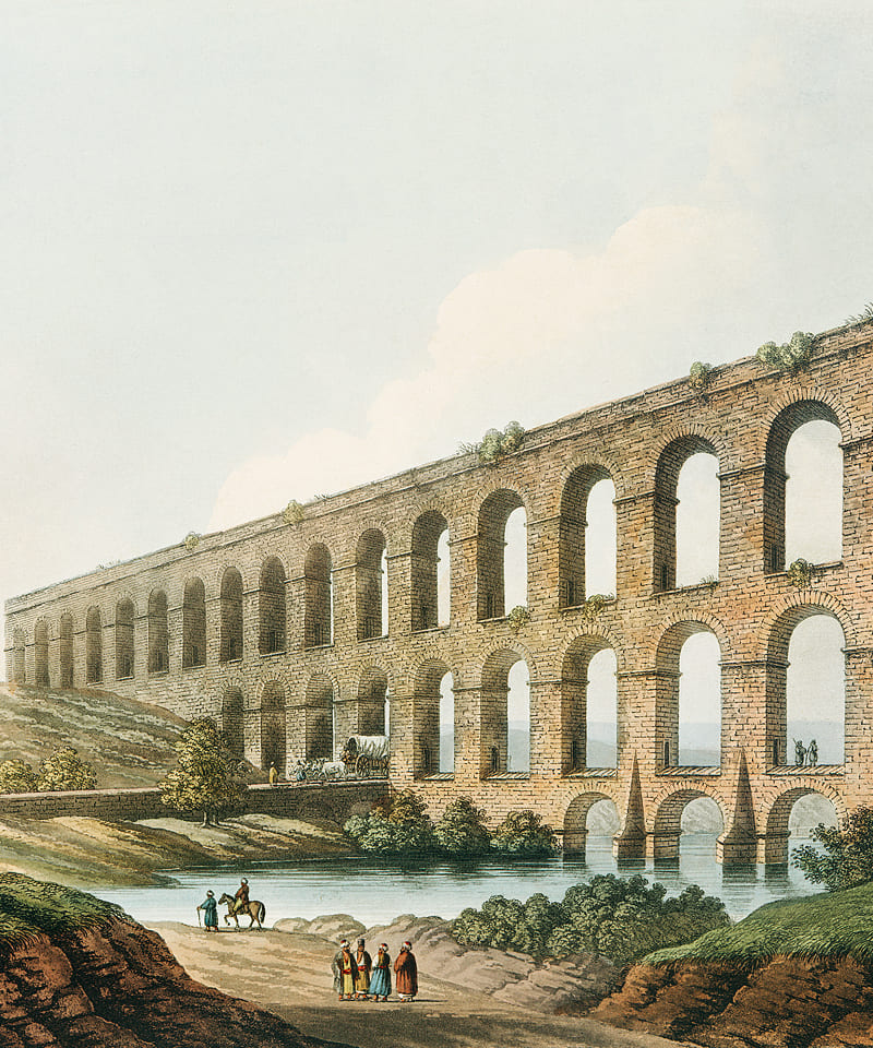  Aqueduct near Belgrade from Views in the Ottoman Dominions, in Europe, in Asia, and some of the Mediterranean islands (1810) illustrated by Luigi Mayer (1755-1803).