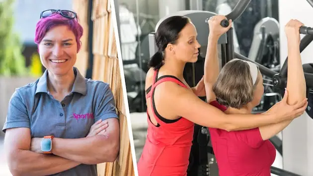 kronenzeitung, lachende Frau, Sport, Trainingstherpie, Medizin