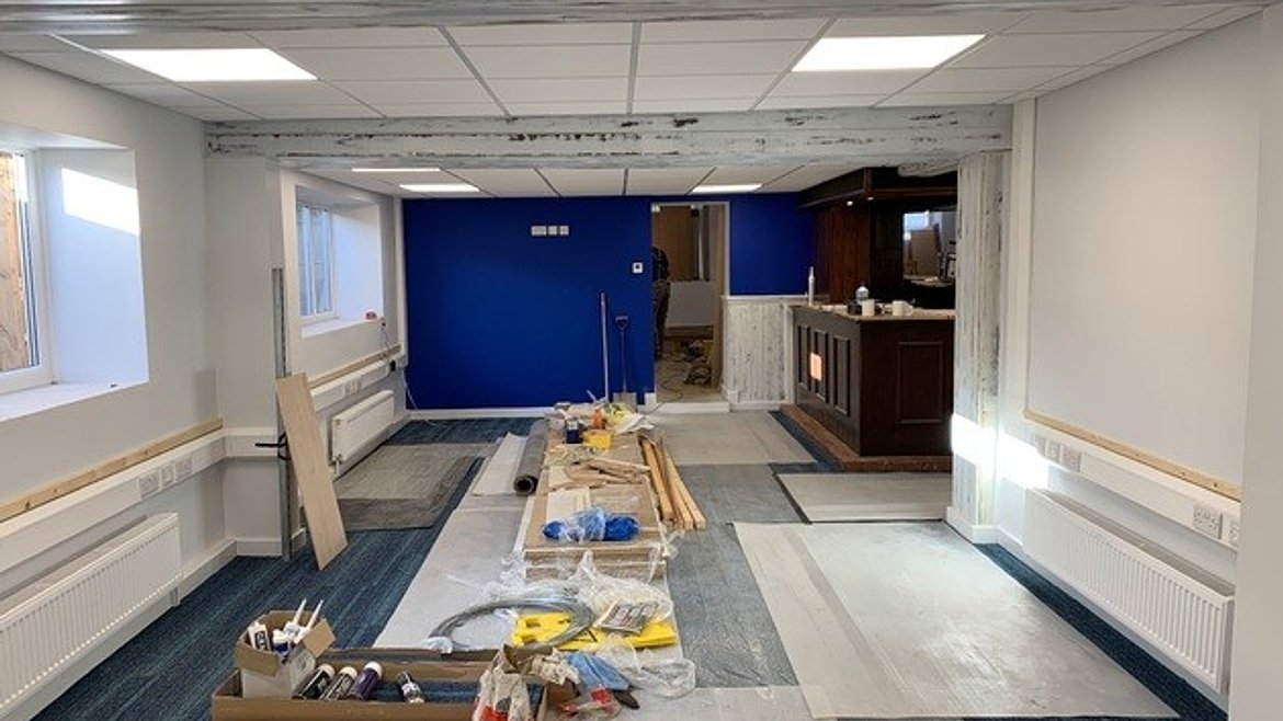 Foresters Arms office mid renovation