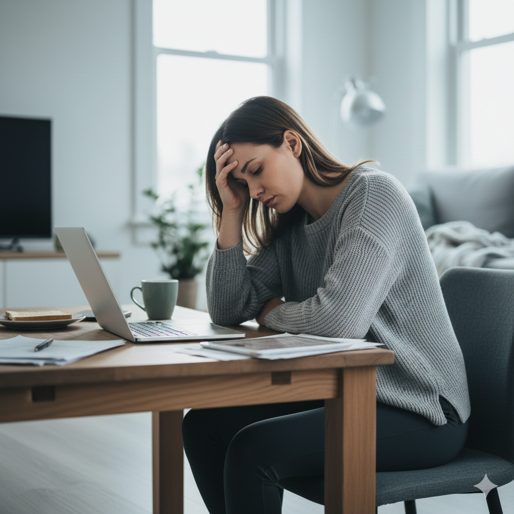 woman feeling fatigued and low energy