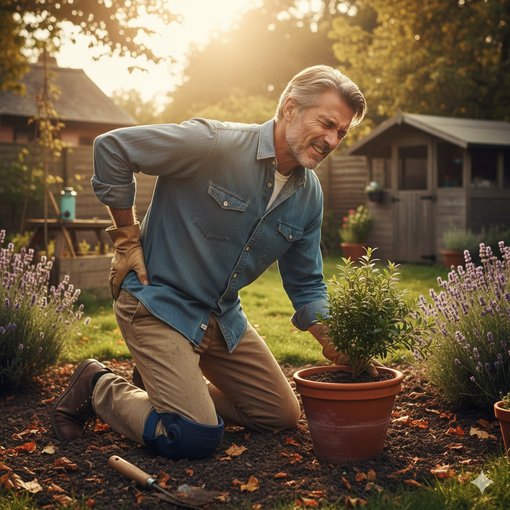 man with Joint pain and stiffness while working