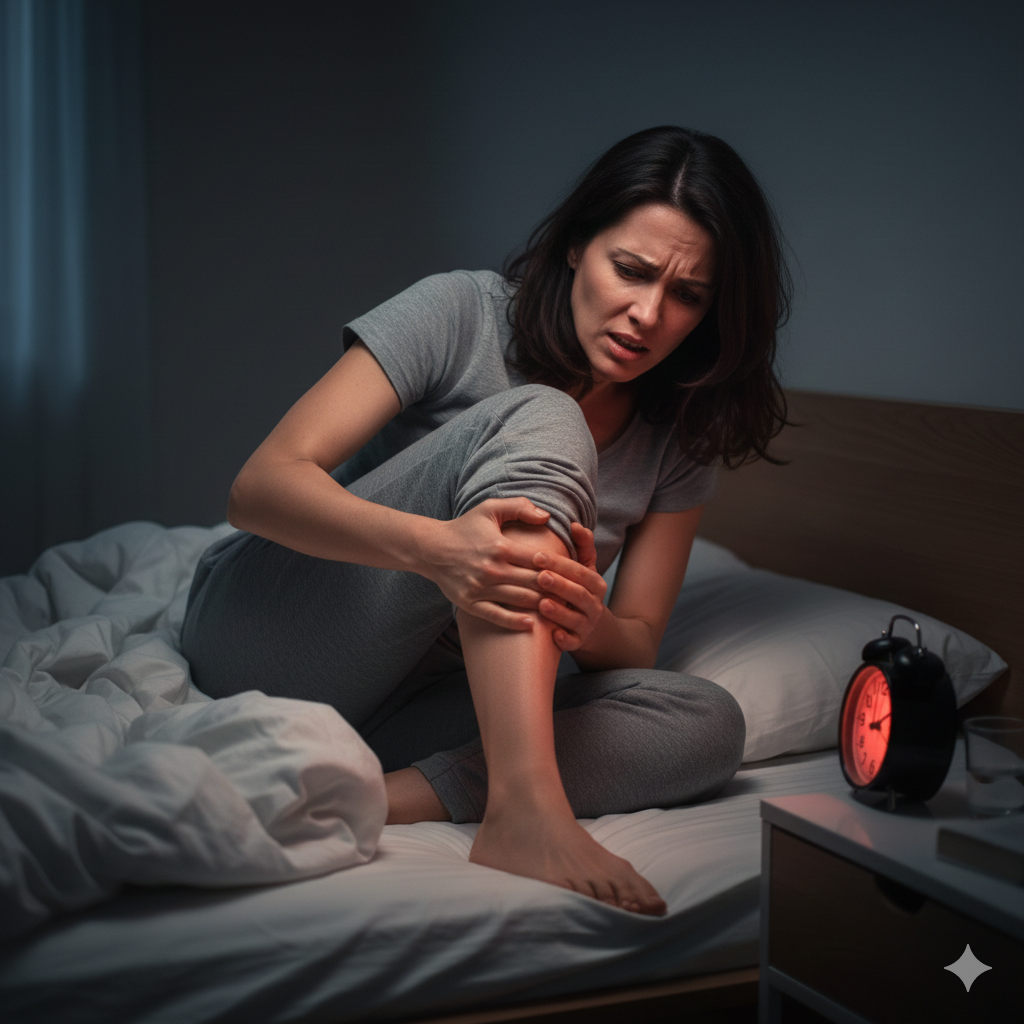 woman with muscle cramp
