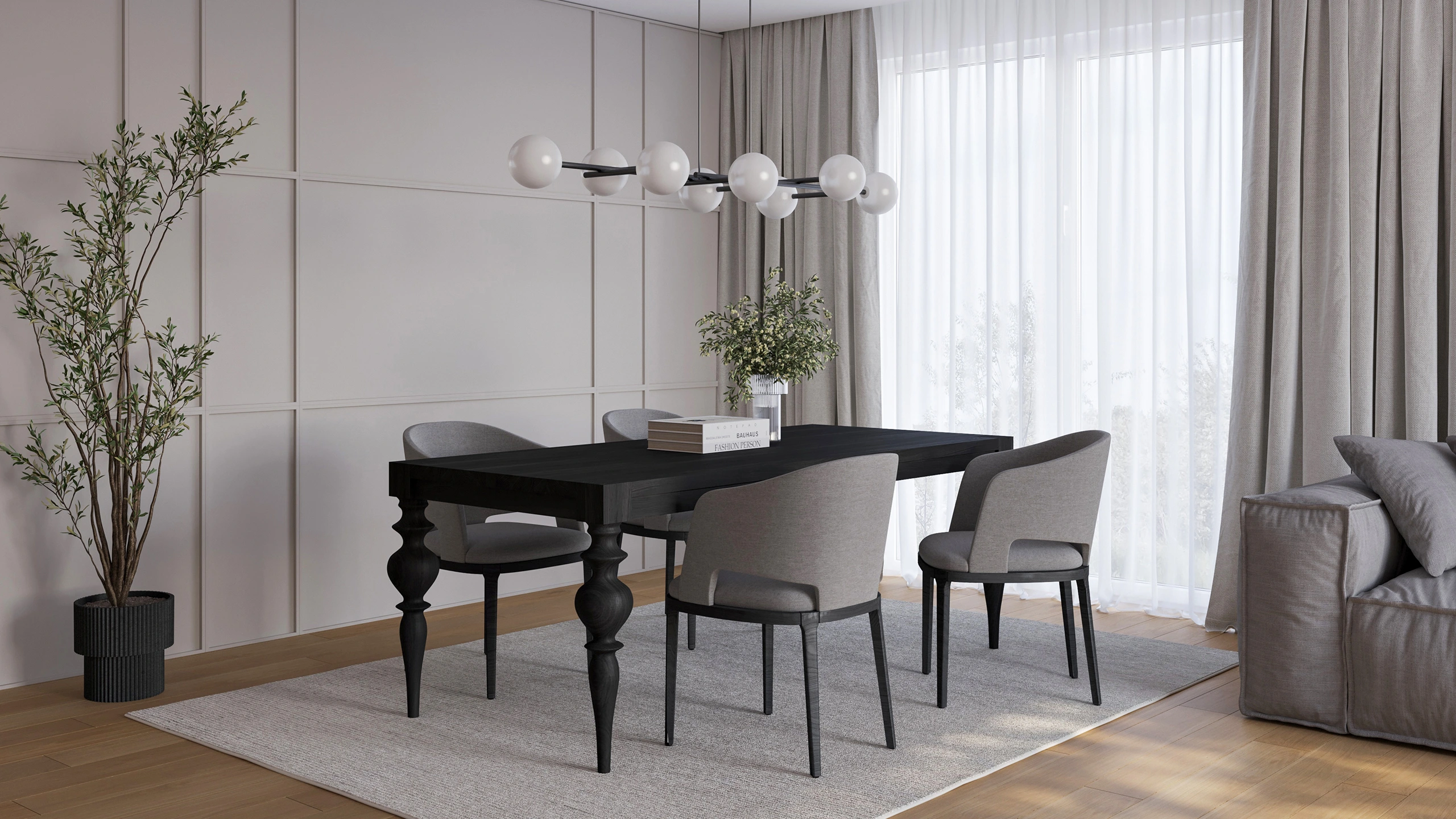 Custom solid wood dining table made by Furnilo