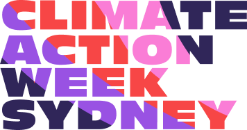 Logo spelling Climate Action Week Sydney