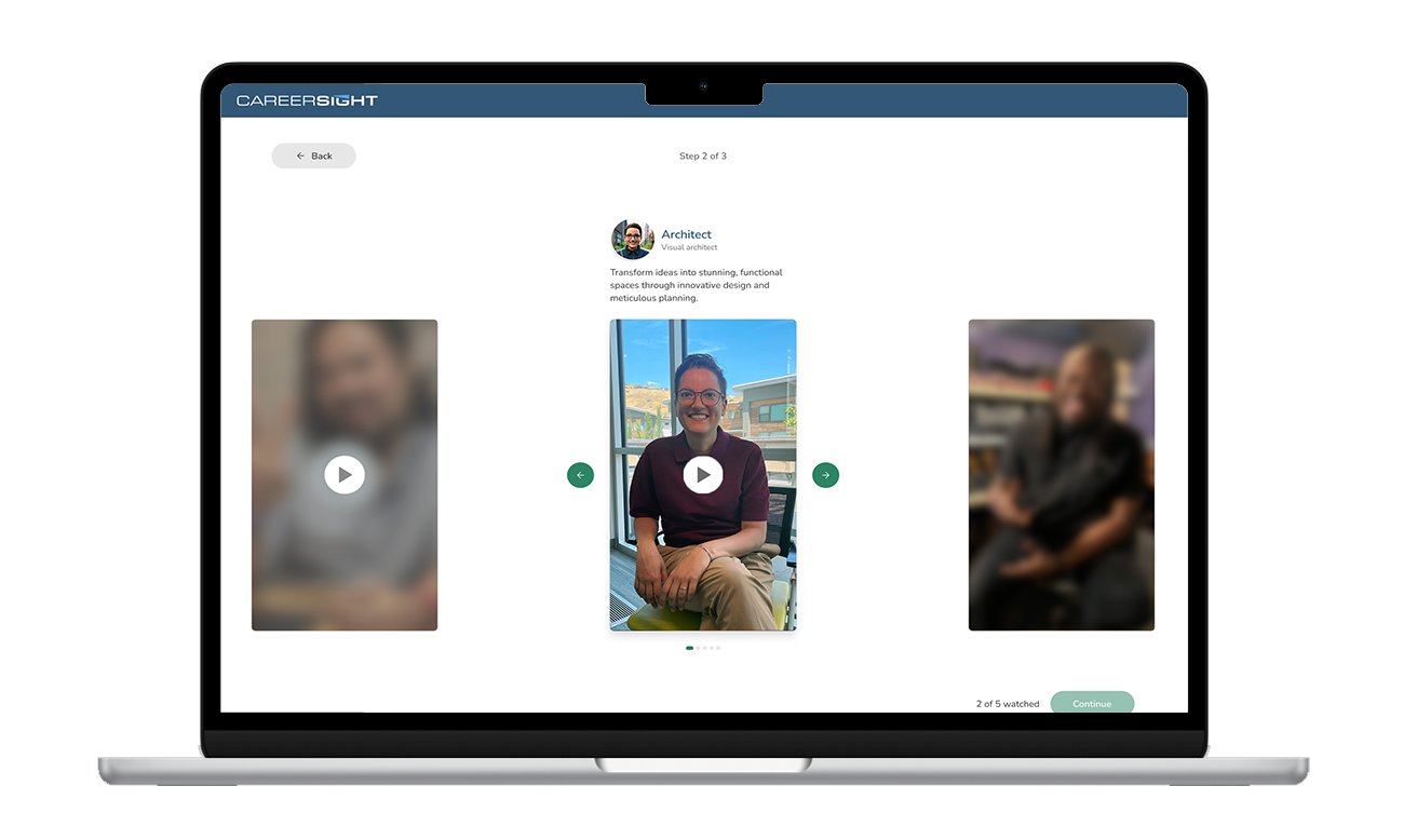 A screenshot of what the video preview screen looks like on the Glimpse platform.