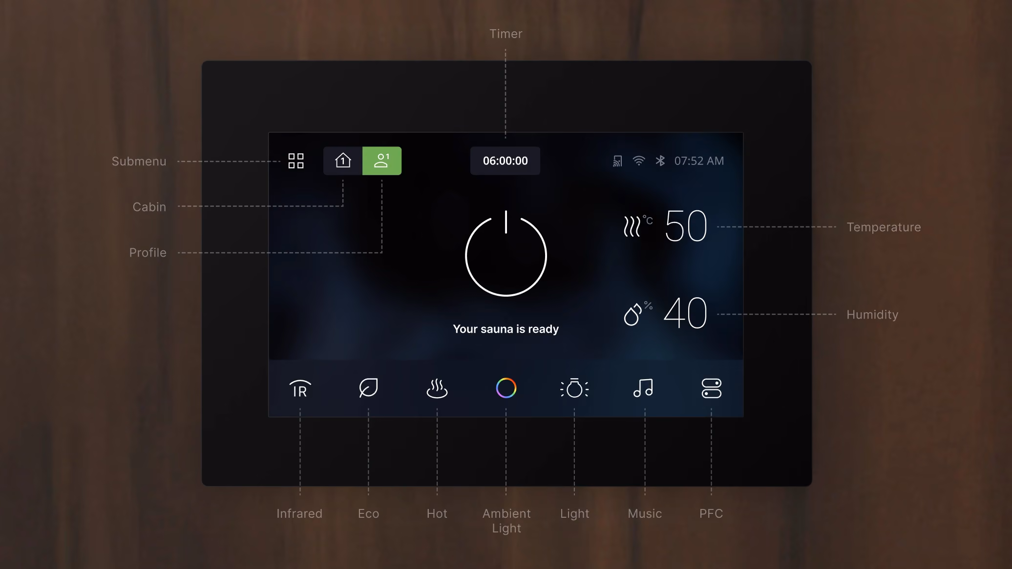 Company: EOS Sauna & Spa Product: U Command Sauna Control