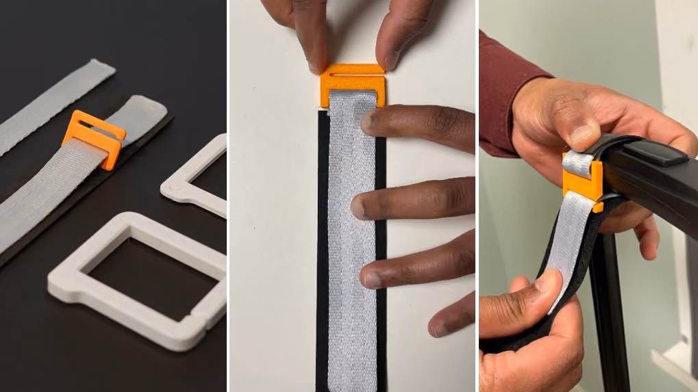 Hands with the carabiner