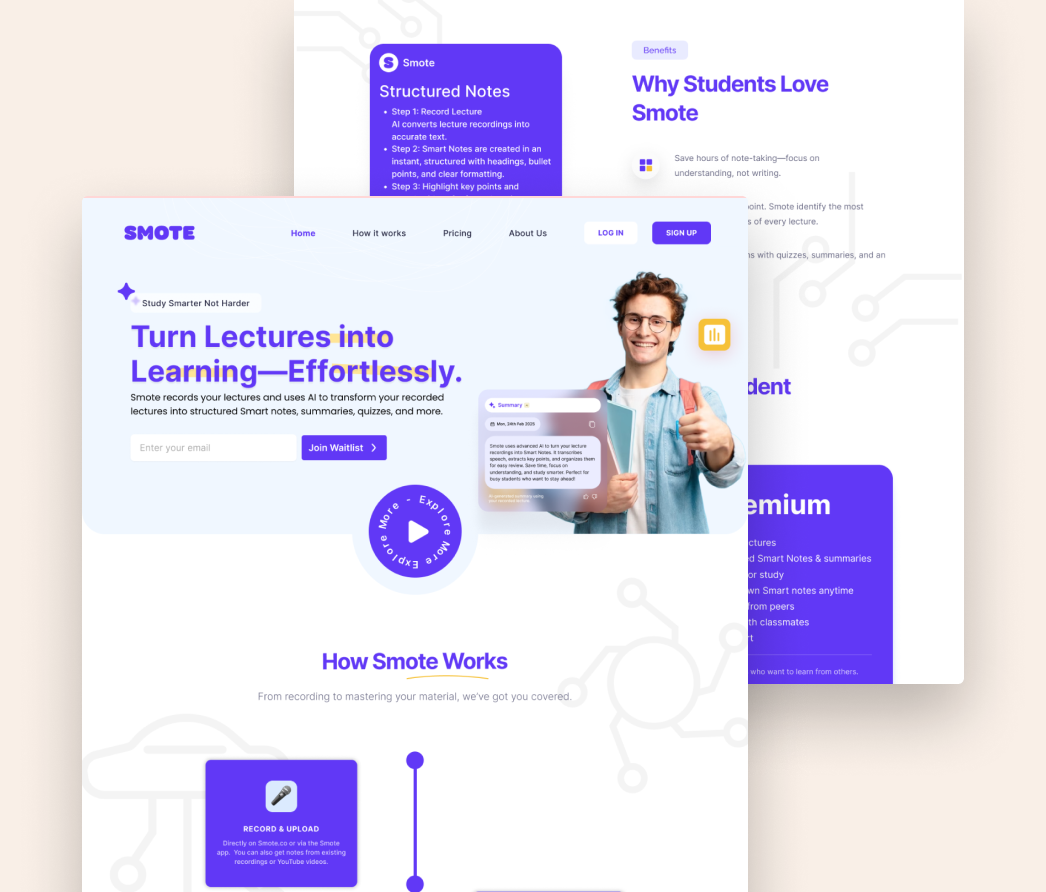 A mockup of a project