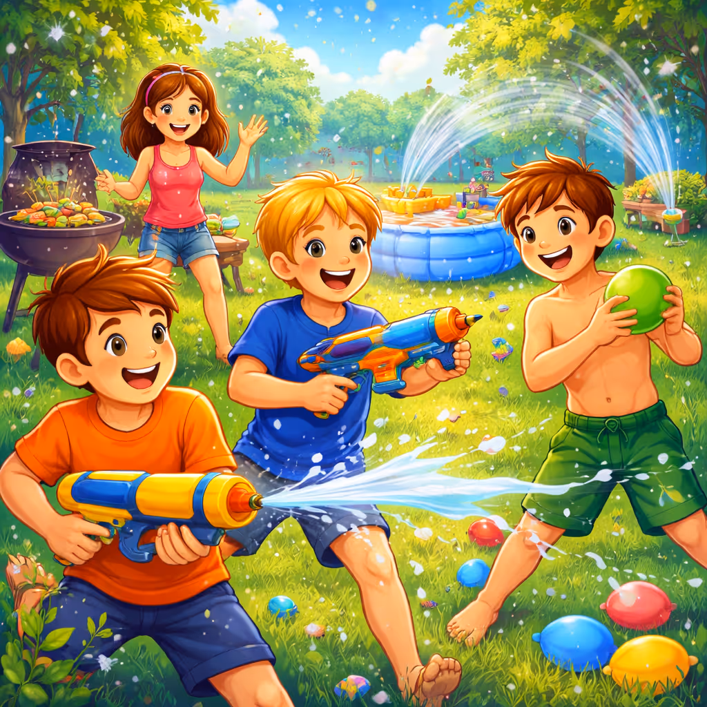 Grillieren und Wasserschlacht 🔥💧