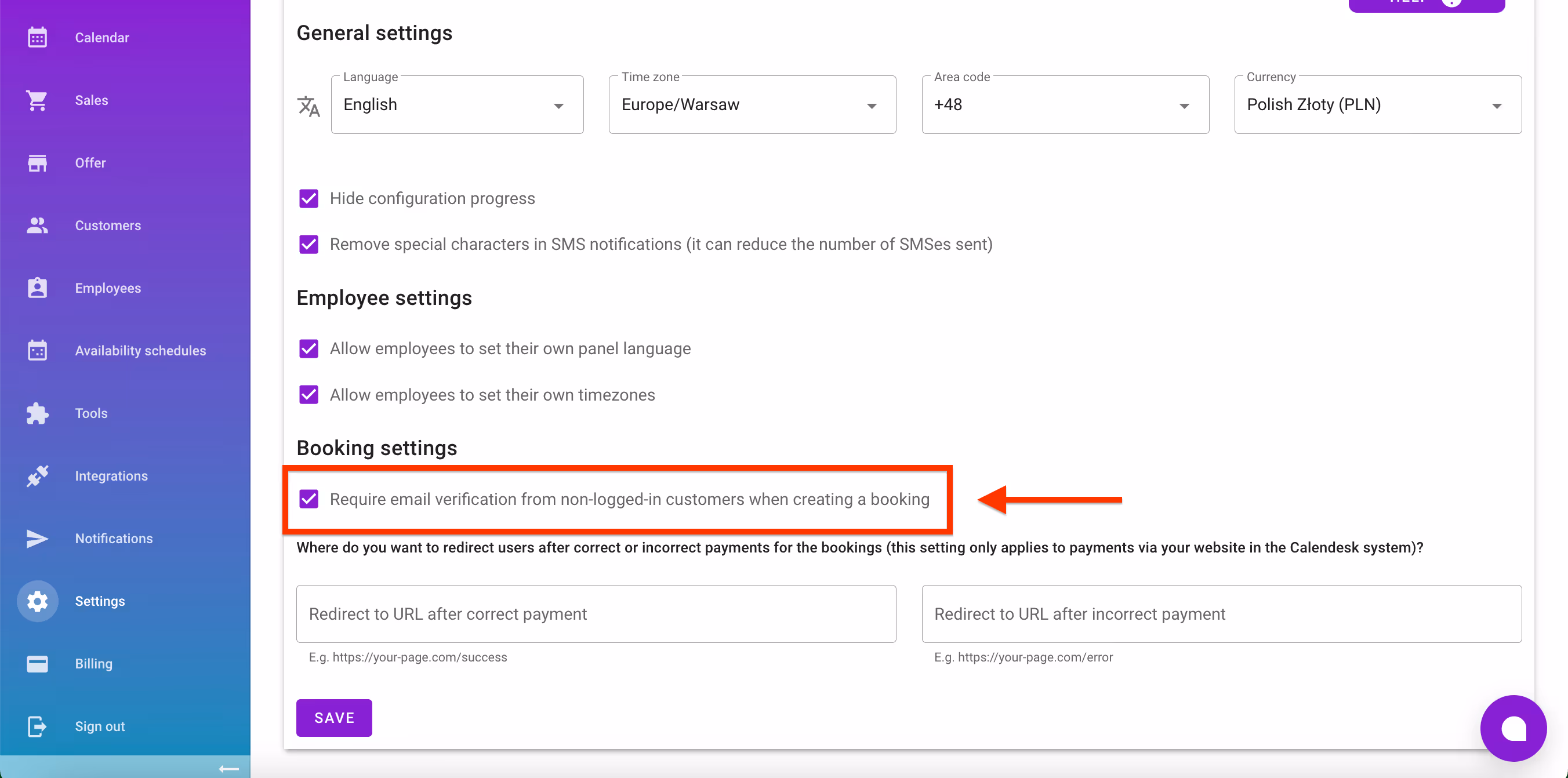Require email verification – anti-spam protection. 