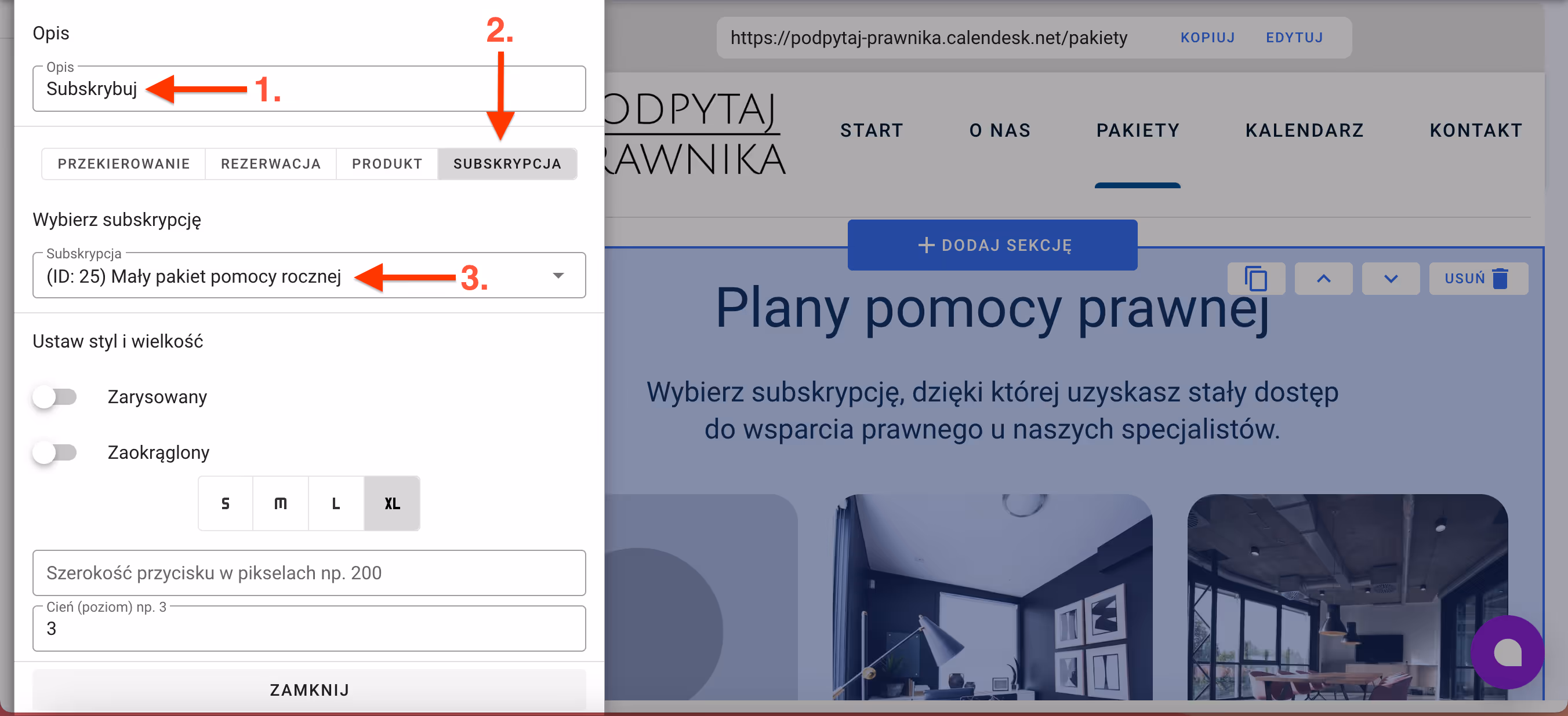 Przekierowanie do zakupu subskrypcji.