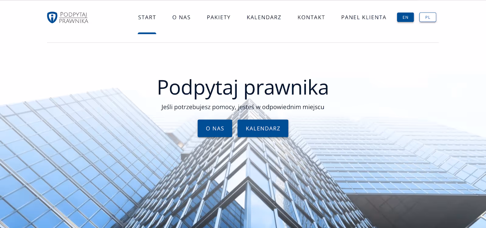 Prezentacja strony wykonanej w kreatorze stron Calendesk.