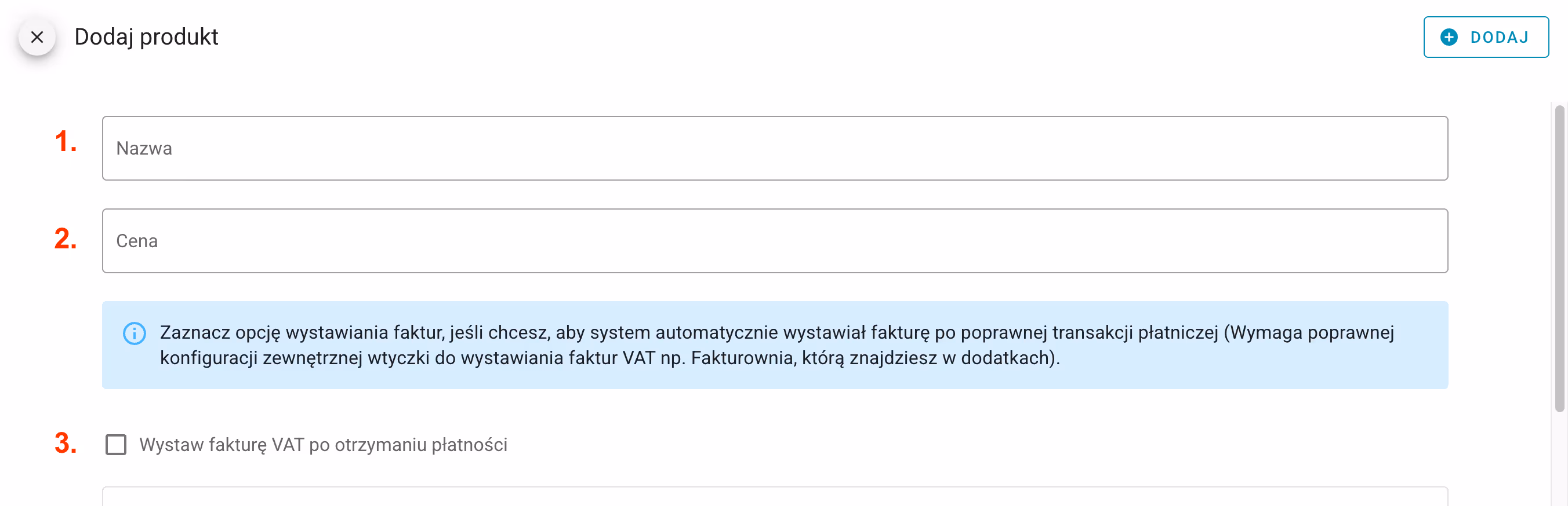 Setting a product – first part.