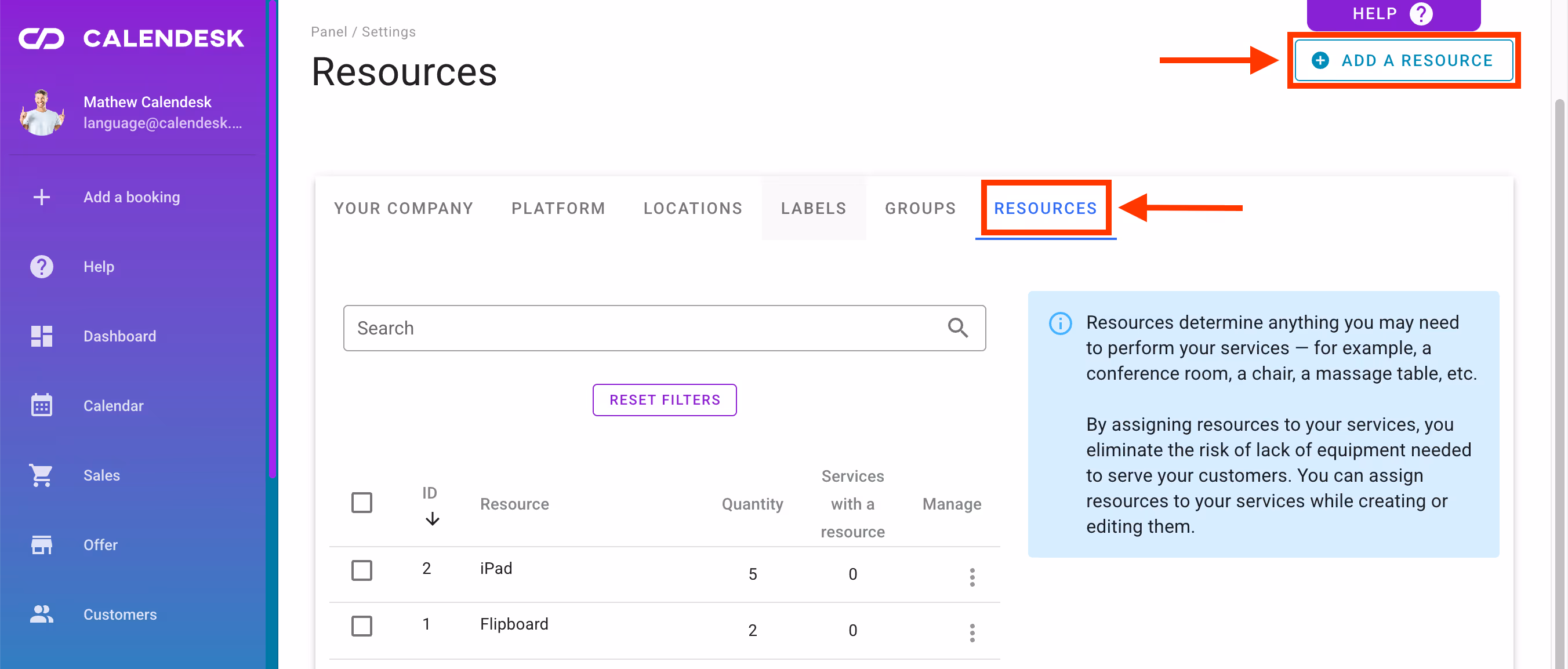Manage resources.