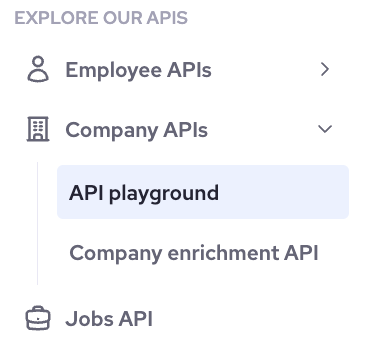 go to company api playground