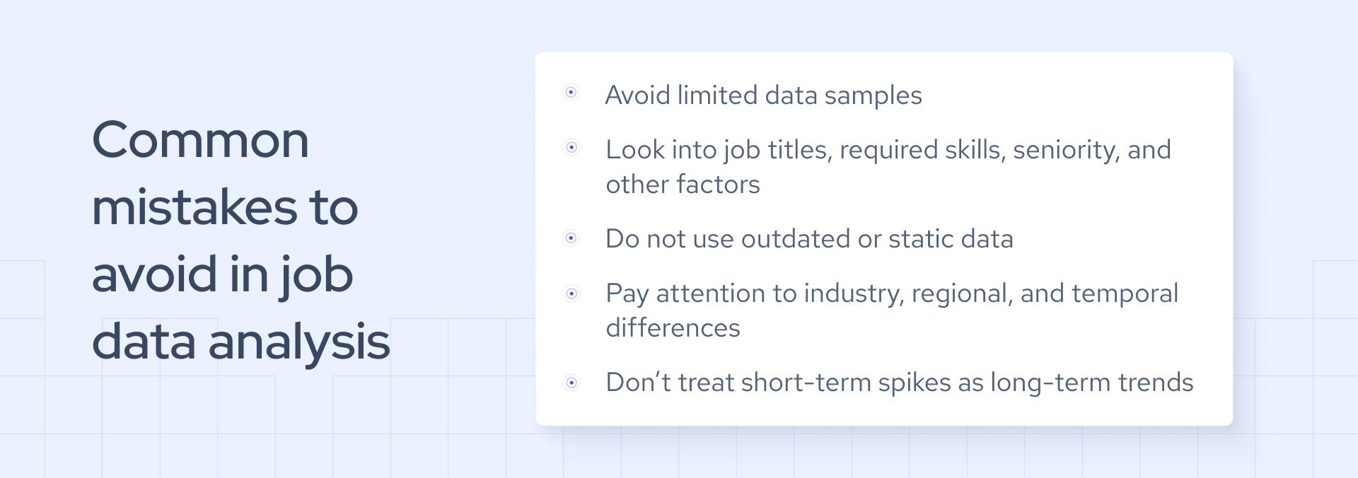 common mistakes jobs data analysis
