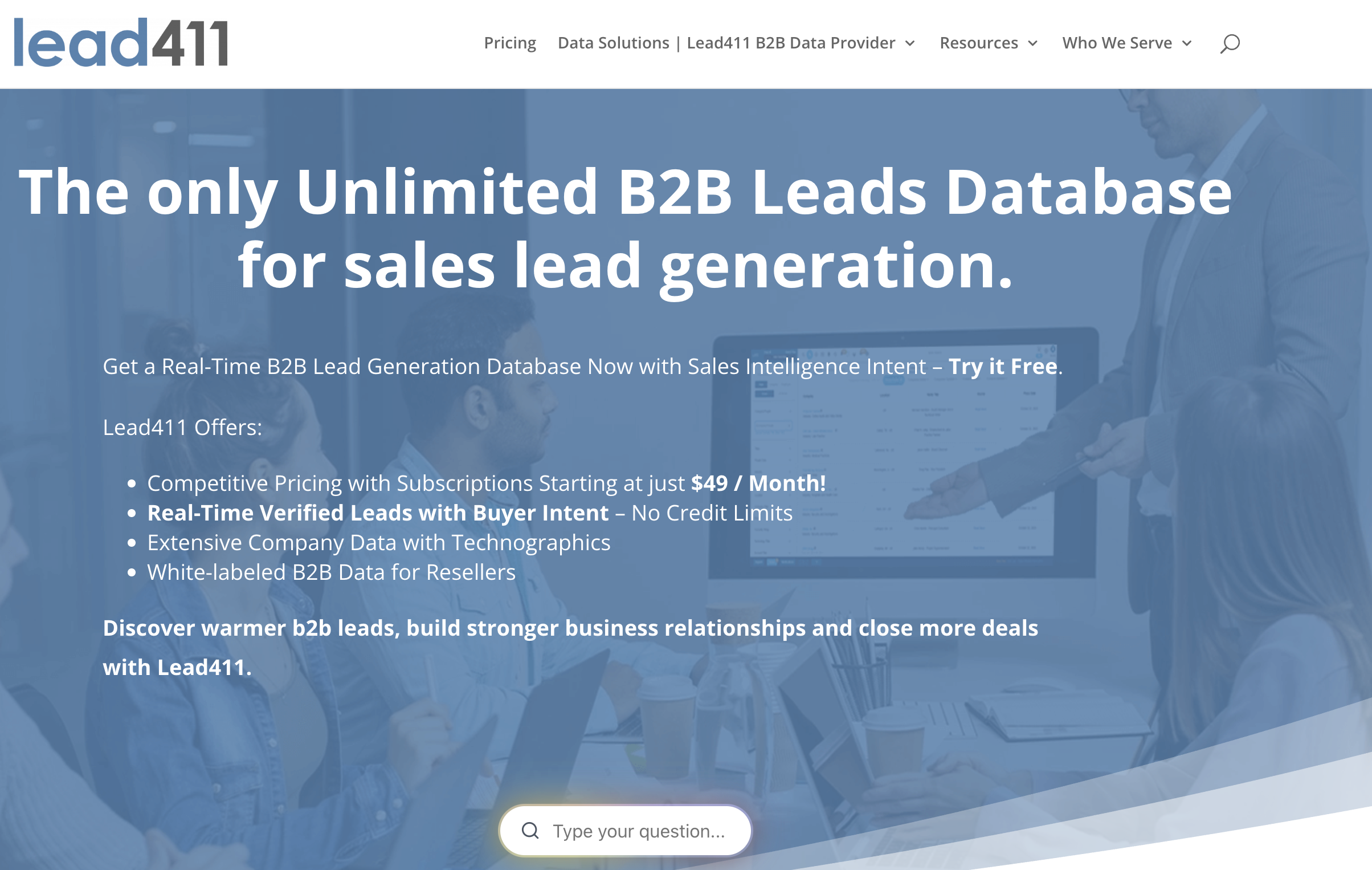 lead411 b2b database providers