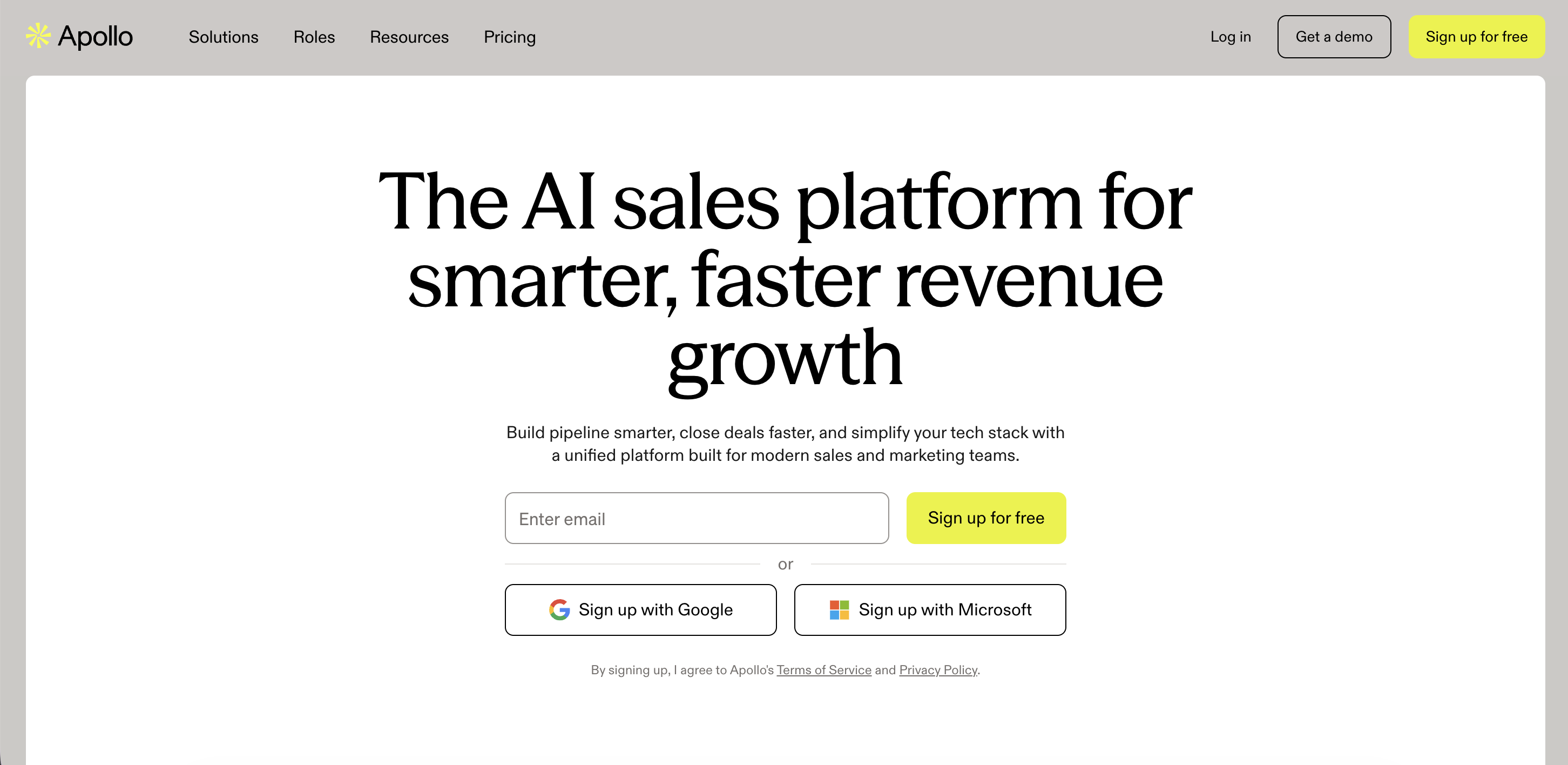 Apollo sales platform