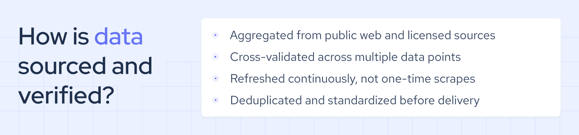 how is data sourced and verified