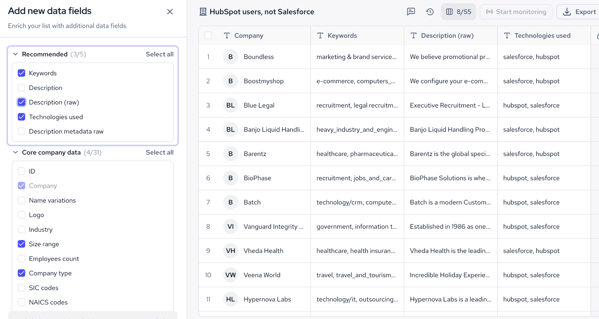 enrich company data